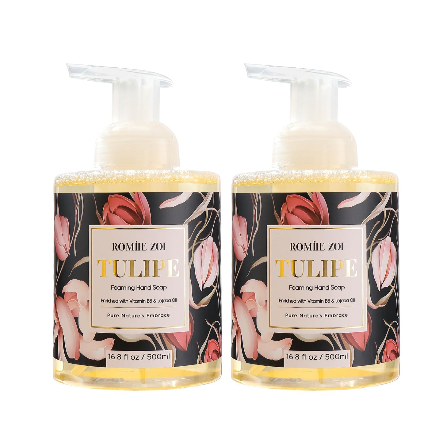 ROMIIE ZOI Foaming Hand Soap with Gift Box- Tulipure - Biodegradable Formula Moisture & Revitalize - 500ml/ 16.8oz(Pack of 2)