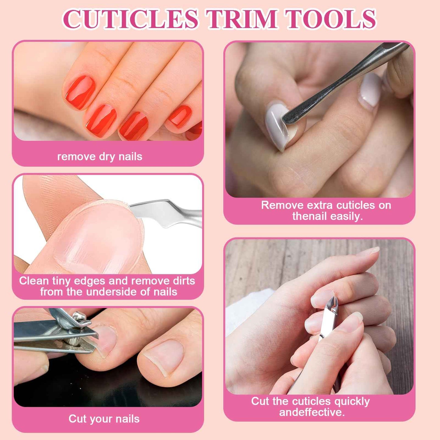 Lasnten 6 Manicure Set 12 in 1 Nail Pedicure Care Kit, 100/180 Nail Files, Buffer Blocks, Cuticle Remover Nippers Trimmer, Clippers, Cuticle Pusher Tools Prep Kit for Women Spa Party Supplies Favors