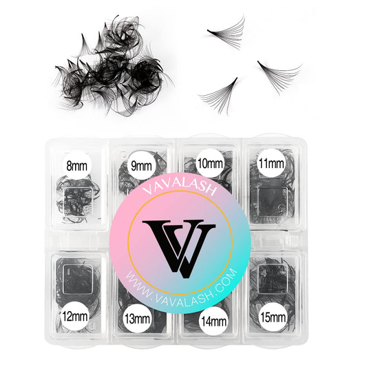 VAVALASH 600 Fans Premade Fans Eyelash Extensions 5D 6D 7D 8D 10D 12D 14D 16D 24D Premade Lash Fans 8-15mm Mixed Length Promade Loose Fans Thin Base Premade Volume Lash Extension(12D-0.03-C-8-15mm)