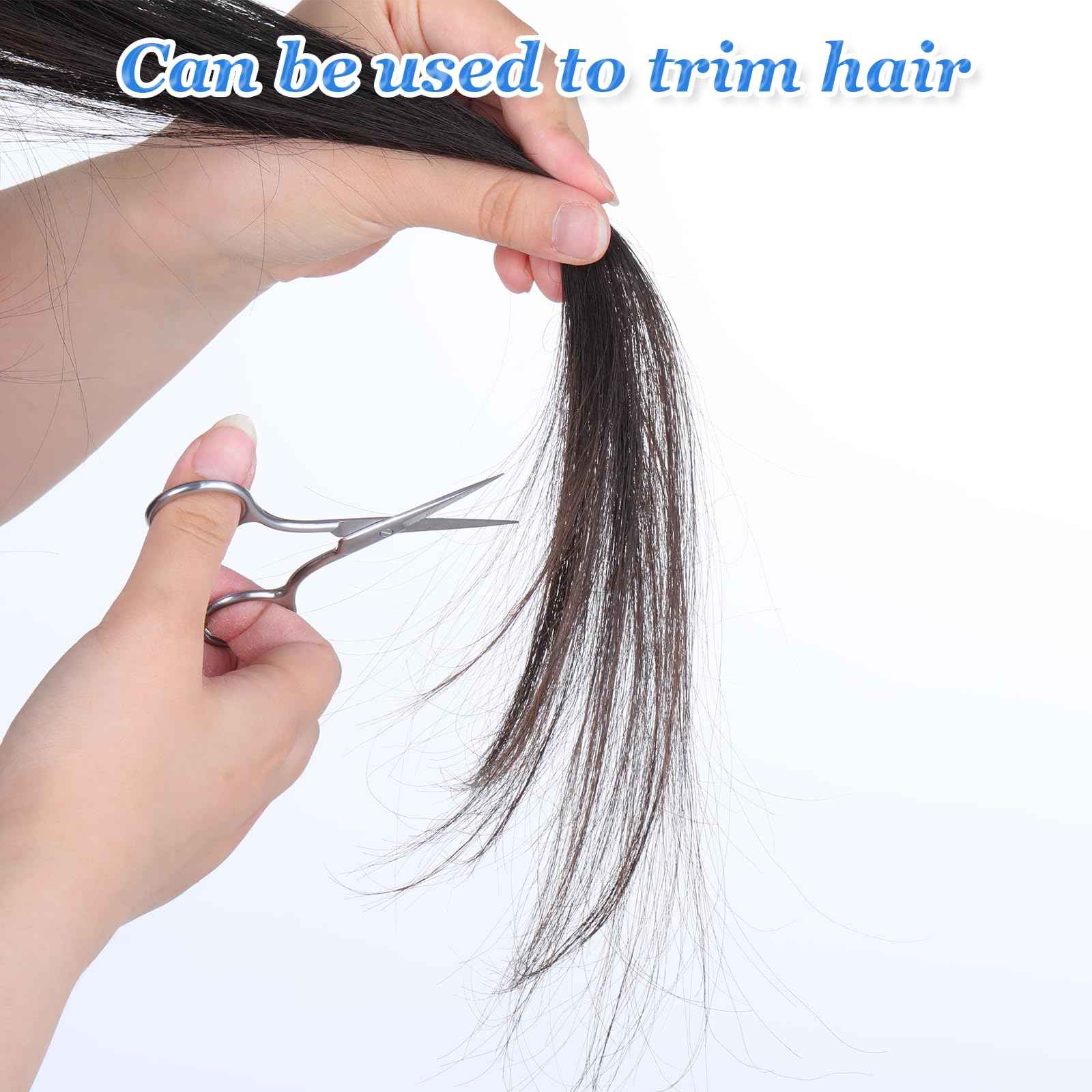 Facial Hair Small Grooming Scissors Stainless Steel Fine Straight Tip Small Nose Scissors for Eyebrow, Nose Hair, Mustache, Beard, Eyelashes, Ear Trimming Kit