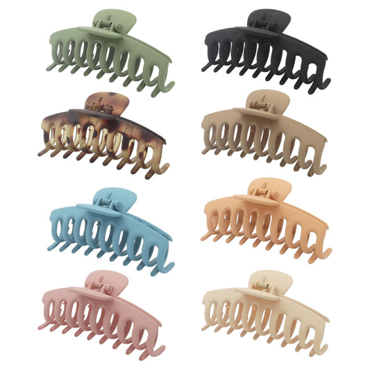 AKIICHI Hair Clips - Hair Claw Clips for Women, Claw Clips for Thick Hair, 8Pcs - Strong Hold jaw clips, 4.3In Big Matte Banana Clips, Neutral Colors…