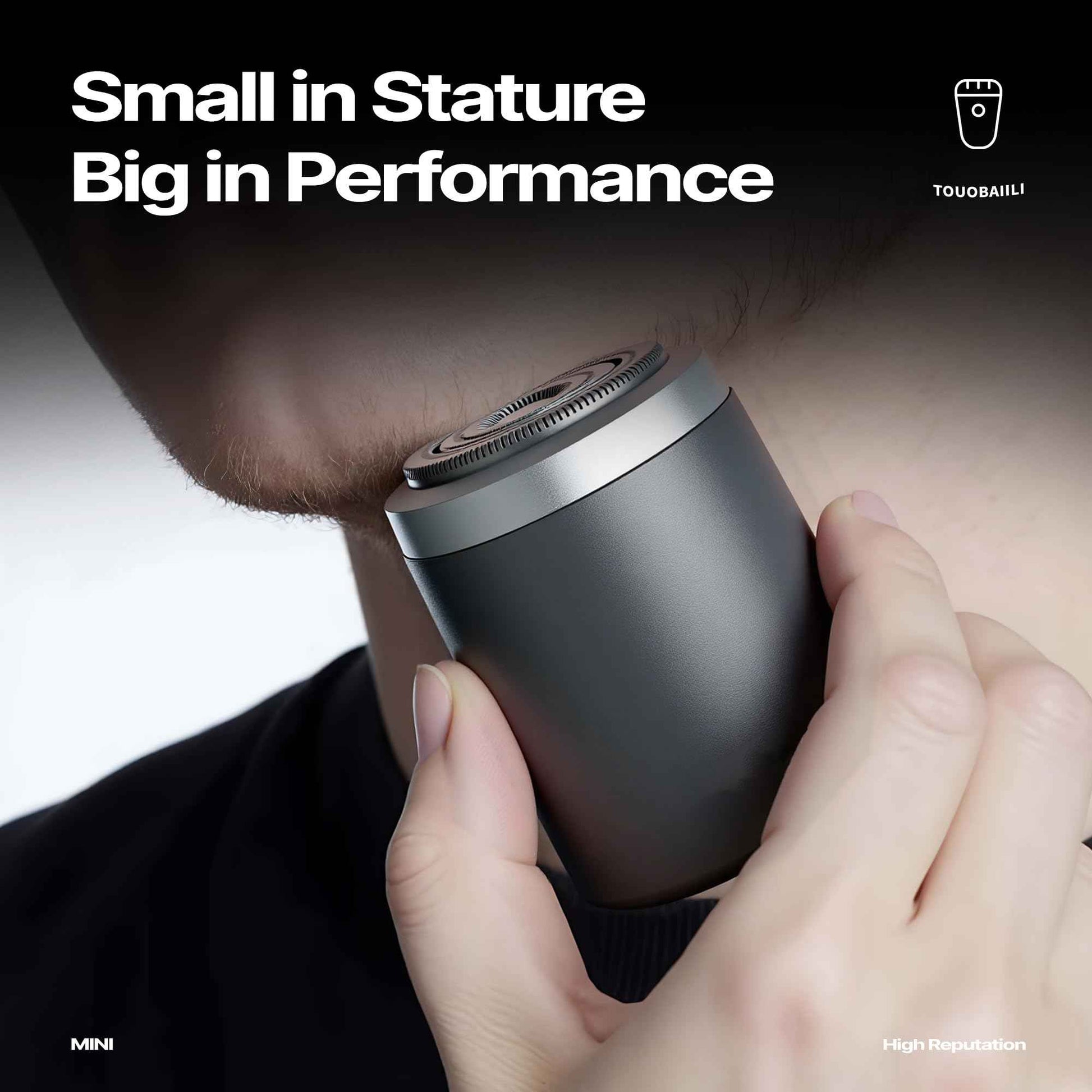 Premium Titanium Mini Shaver for Men - IPX7 Waterproof Electric Razor with Floating Foil System, USB-C Fast Charge, 90-Day Battery - Compact Travel Shaver for Sensitive Skin & Precision Grooming