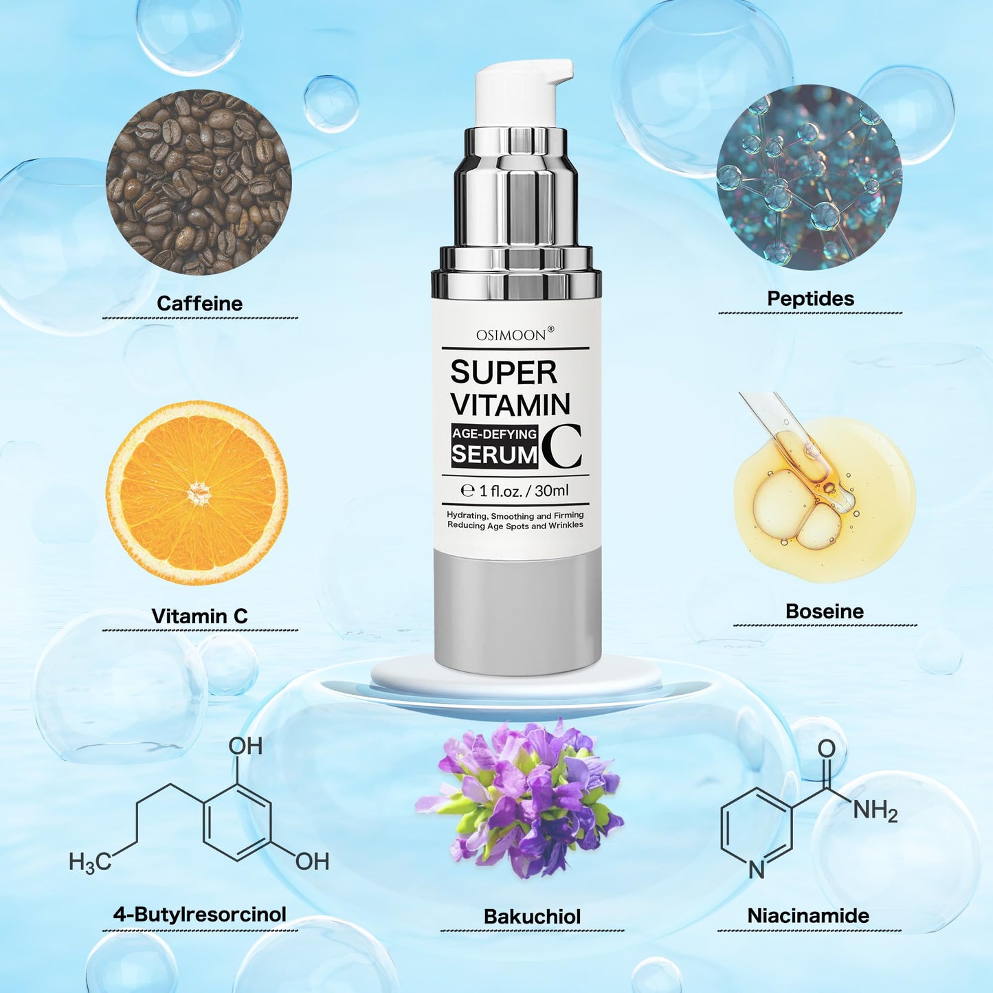 Super C Serum for Women Over 70, Vitamin C Serum for Face, Retinol Serum for Face, Rapid Anti Aging Serum, Super Hydrates, Softens, Lifts and Firms, Even Skin Tone (60ml)