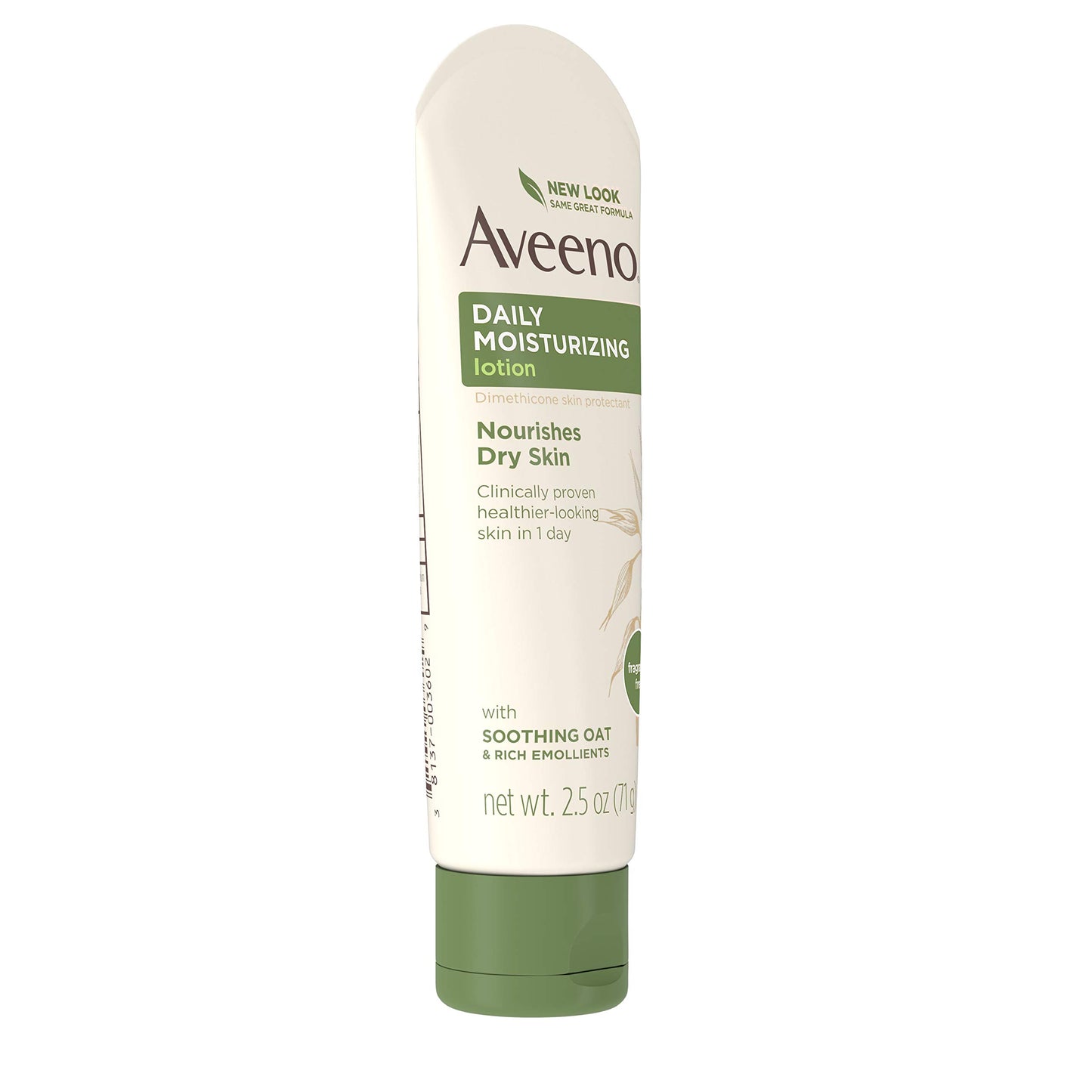 Aveeno Daily Moisturizing Body Lotion with Soothing Oat and Rich Emollients to Nourish Dry Skin, Fragrance-Free, 2.5 fl. oz