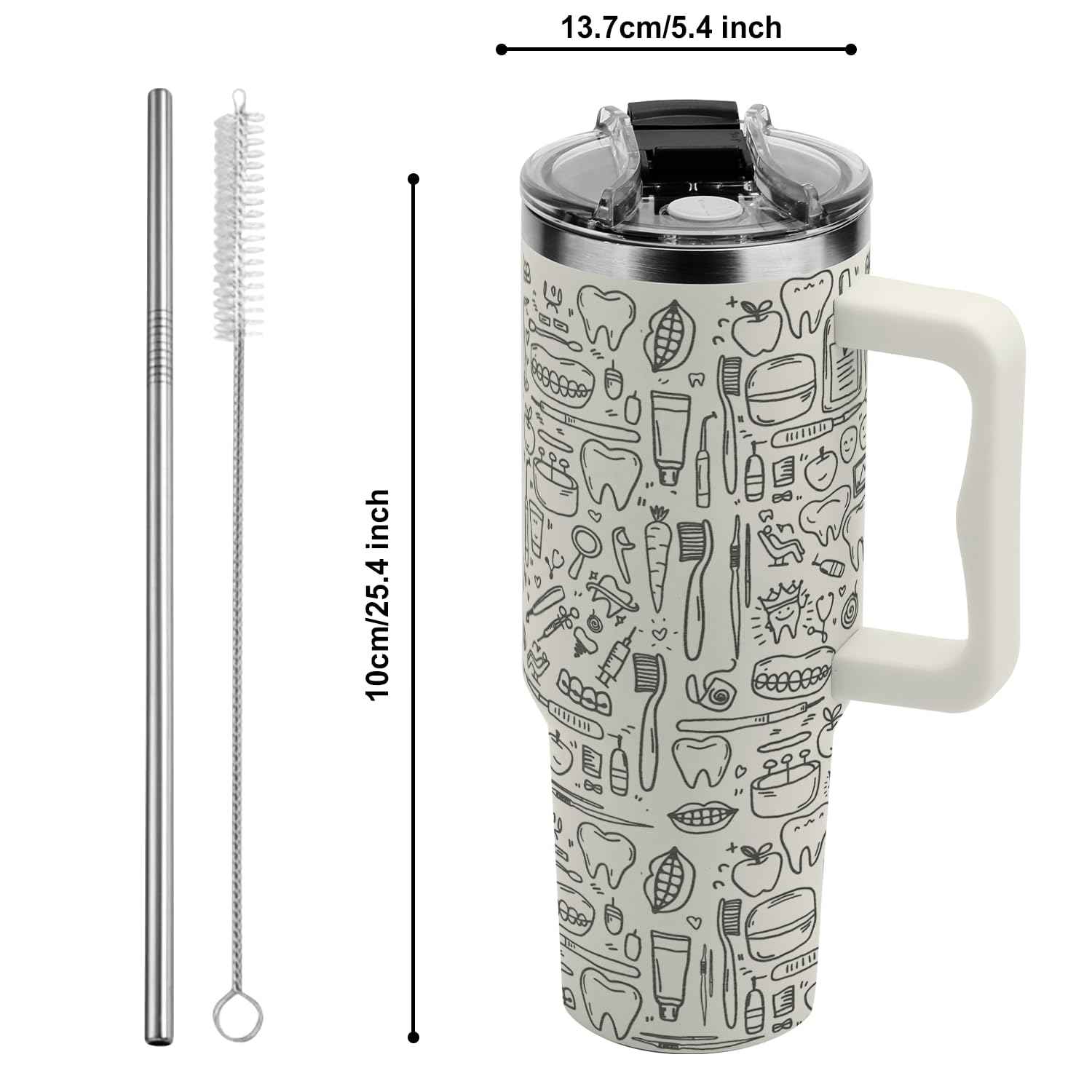 4LIEUBASMI 40 Oz Dental Laser Engrave Tumbler, Dentist Appreciation Gifts for Men and Women - Christmas Birthday Retirement Gifts for Dentists, Coworkers, and Friends