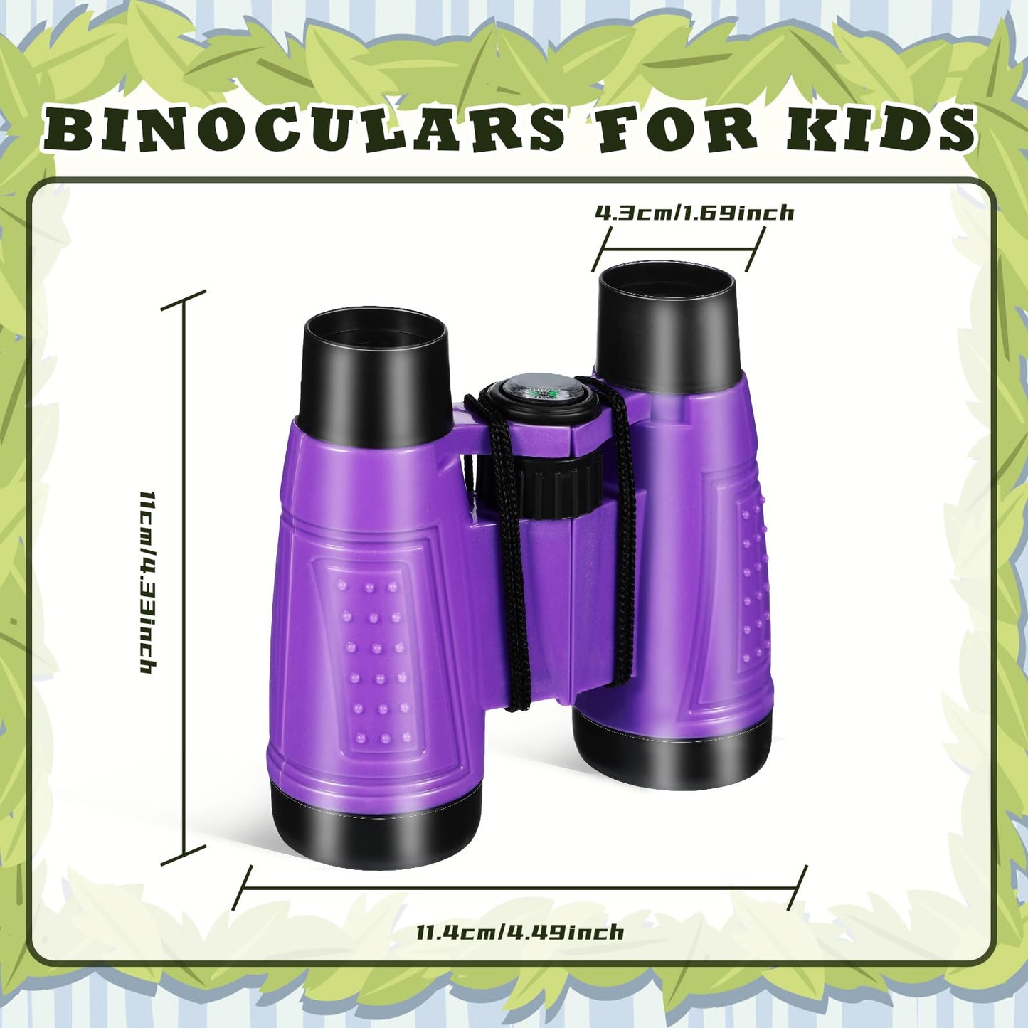 Libima 24 Pcs Binoculars for Kids Educational Compact Kids Binoculars with Neck String Toddler Binoculars for Boys Girls Learning Bird Watching Camping Hiking Travel Safaris Birthday Gifts (Purple)