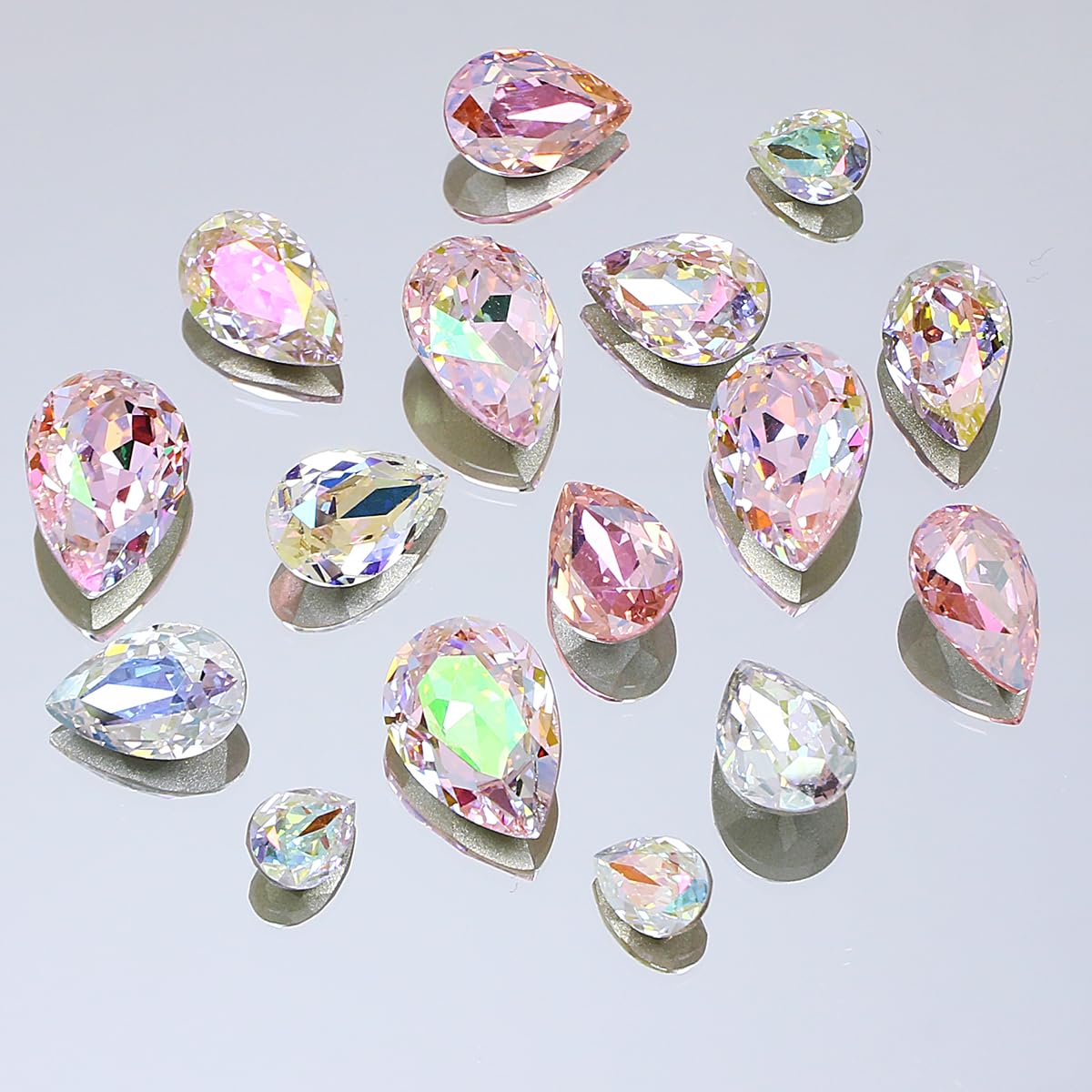 DONGZHOU Big Nail Rhinestone,48Pcs 3D Nail Arts Pointback Nail Diamonds K9 Glass Stones Bling Nail Beads, Rhinestones Nail Charms and Gems for Manicure Decoration DIY Crafts