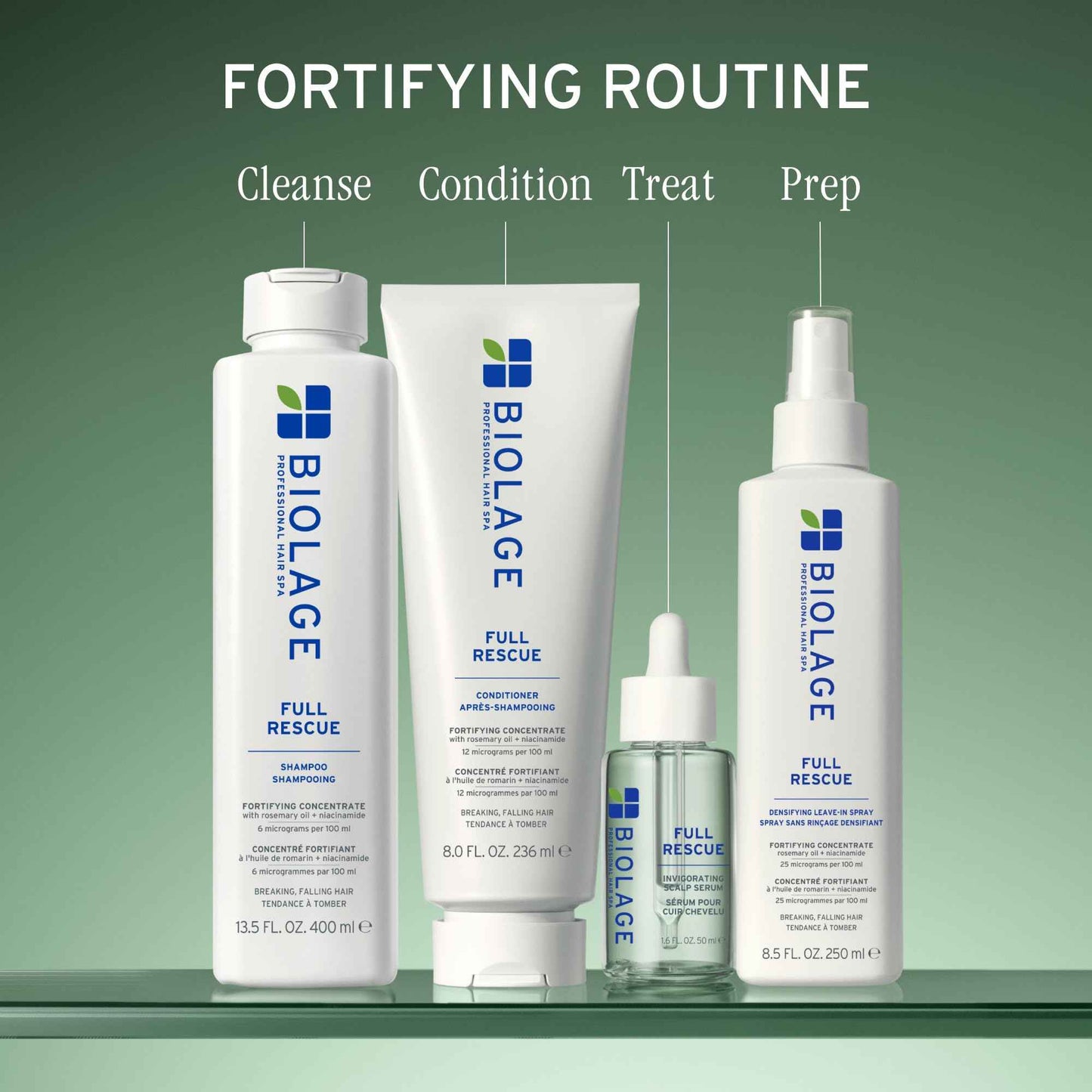 Biolage Full Rescue Densifying Leave-In Spray - Increases Hair Density, Controls Flyaways, Detangles, Leave-In Treatment For Thinning Hair, Rosemary Oil & Niacinamide, Vegan & Cruelty-Free, 8.4 Fl Oz