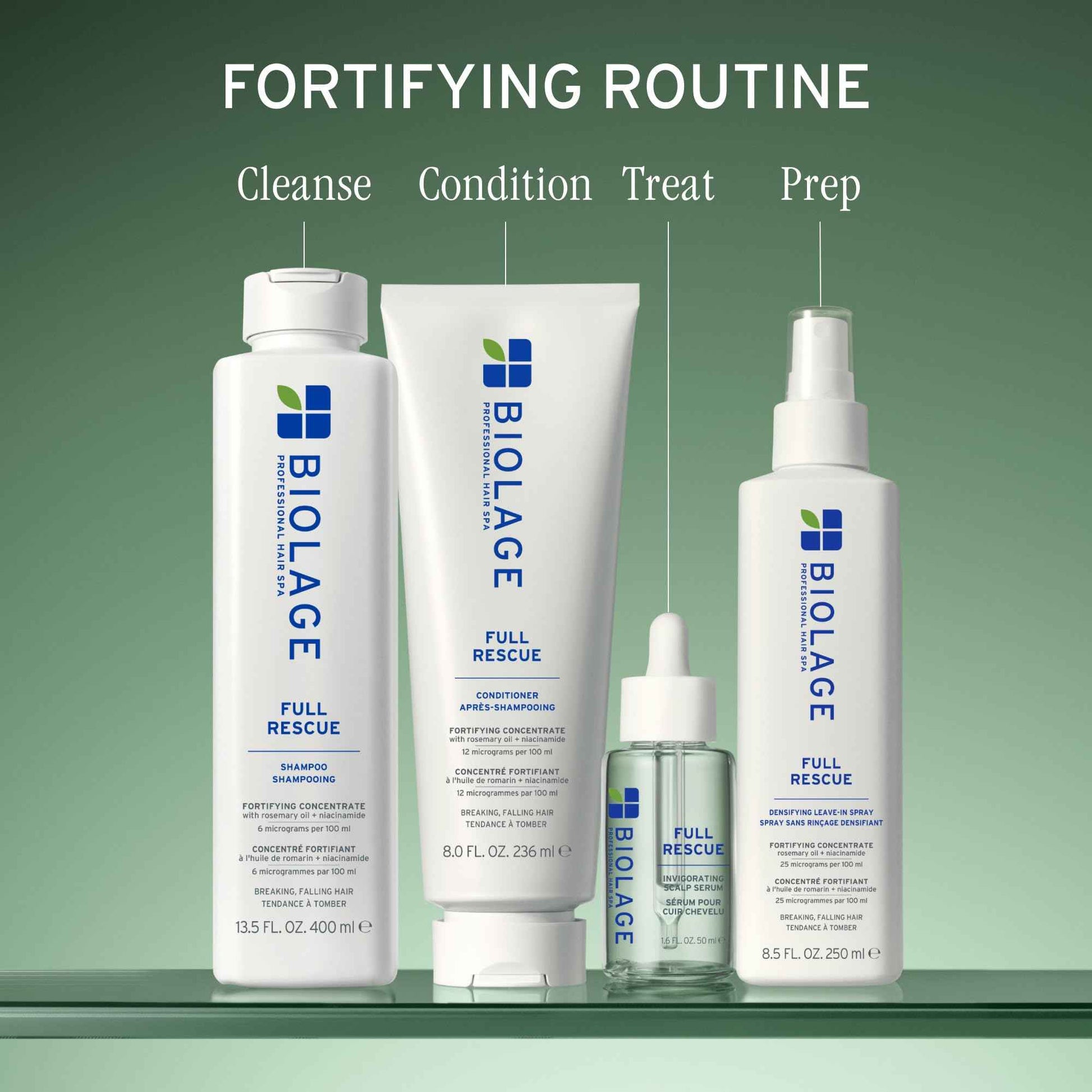 Biolage Full Rescue Densifying Leave-In Spray - Increases Hair Density, Controls Flyaways, Detangles, Leave-In Treatment For Thinning Hair, Rosemary Oil & Niacinamide, Vegan & Cruelty-Free, 8.4 Fl Oz