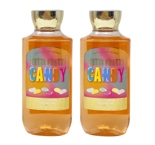 Bath & Body Works Shower Gel Gift Set 10oz Each Pack of 2 (Tutti Frutti Candy), Orange