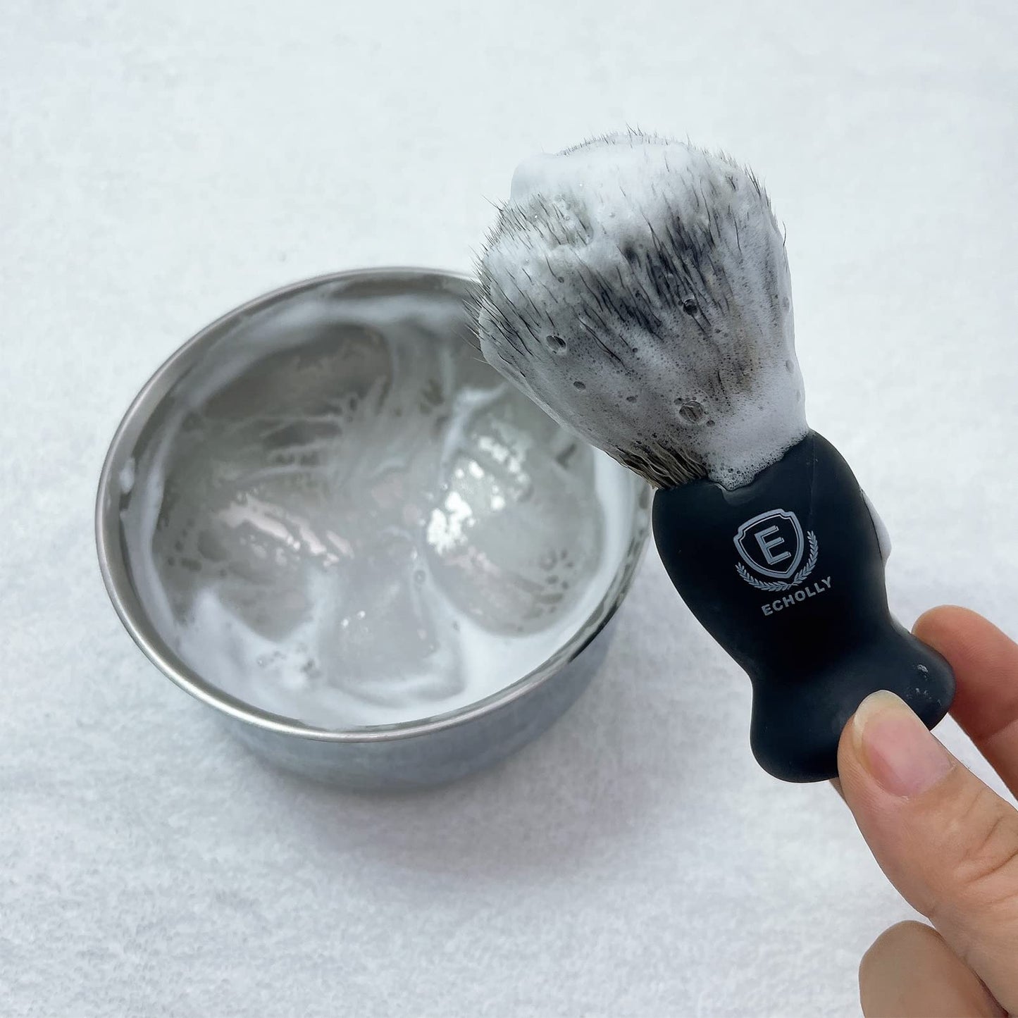 Luxury Shaving Brushes For Men by Echolly-Super Strong NO Shedding Bristle Shave Brushes for Men-Smooth Acrylic Handle Legacy Shave Brush-Rich and Fast Lather Shaving Cream Brush Fathers Day Gift