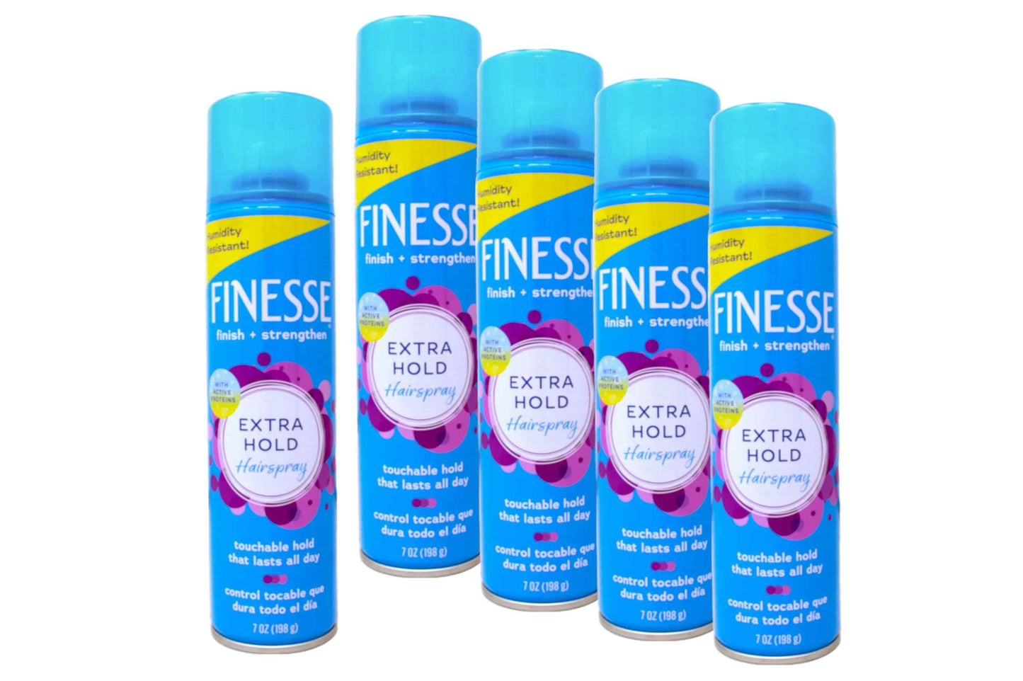 Finesse Finish + Strengthen, Extra Hold Hairspray 7 oz (Pack of 5)