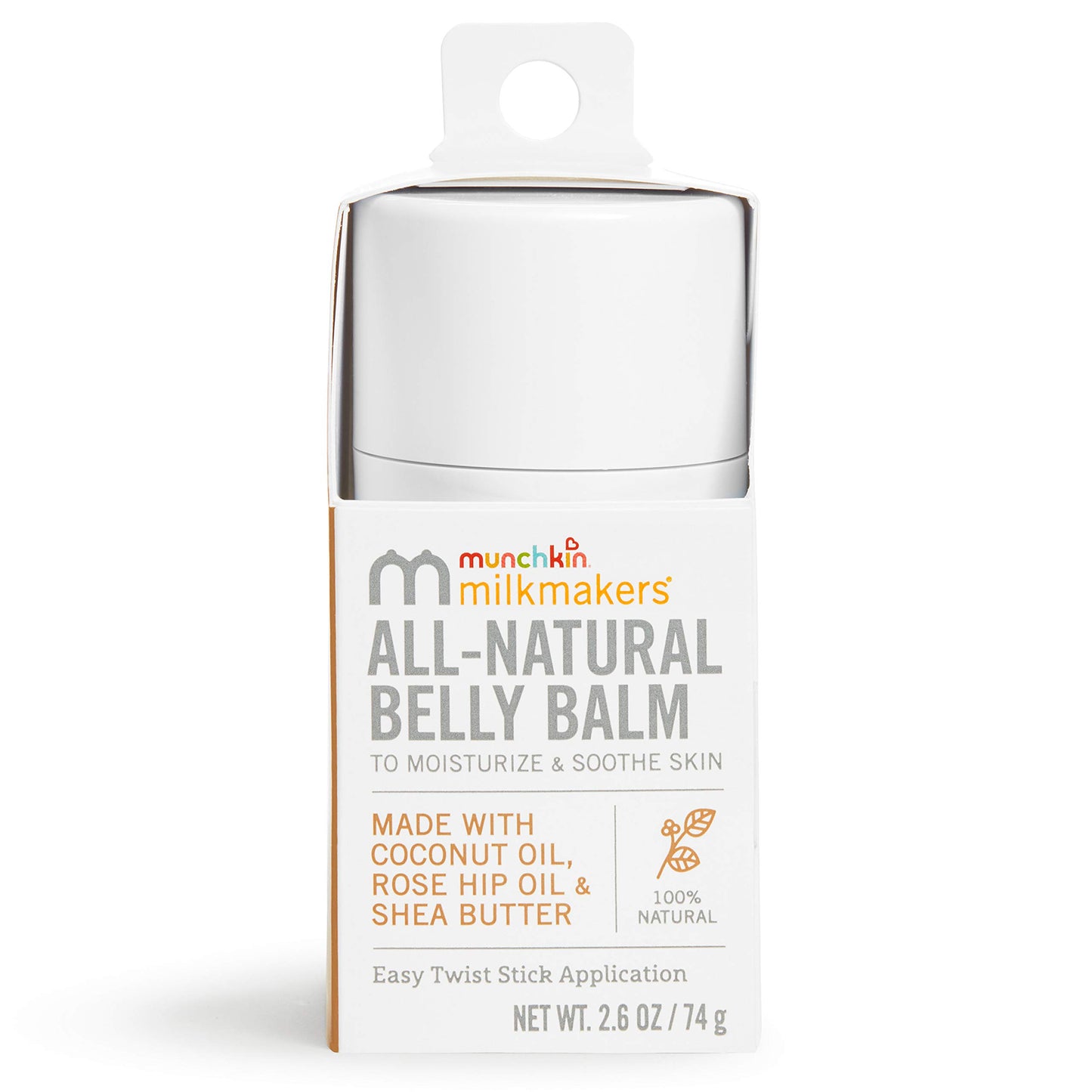 Munchkin Milkmakers TwistStick Belly Balm AllNatural and Moisturizing for Pregnancy Skincare, 1 Count