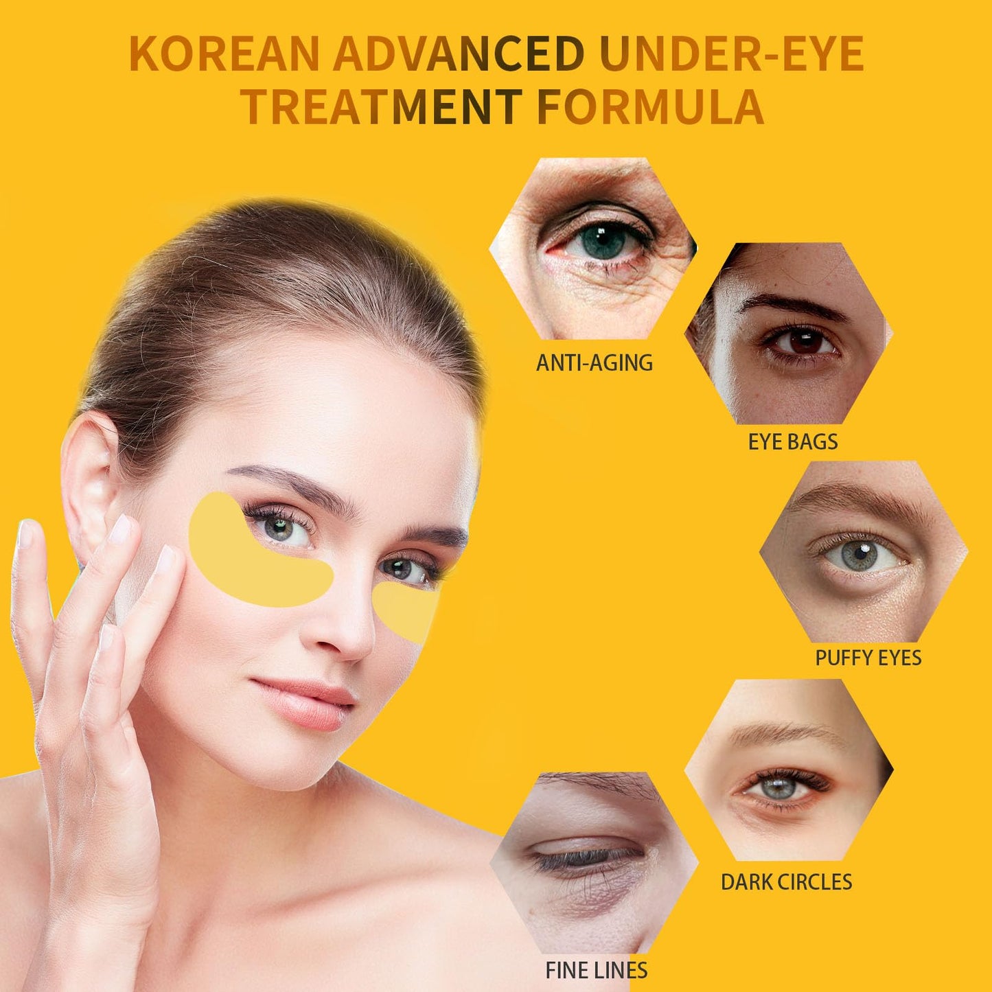 Under Eye Patches for Puffy Eyes Treatment 30 Pairs, 24K Gold Under Eye Masks for Dark Circles and Puffiness, Eye Gel Pads w/Collagen, Sodium Hyaluronate, Rose Essence for Eye Bags Treatment