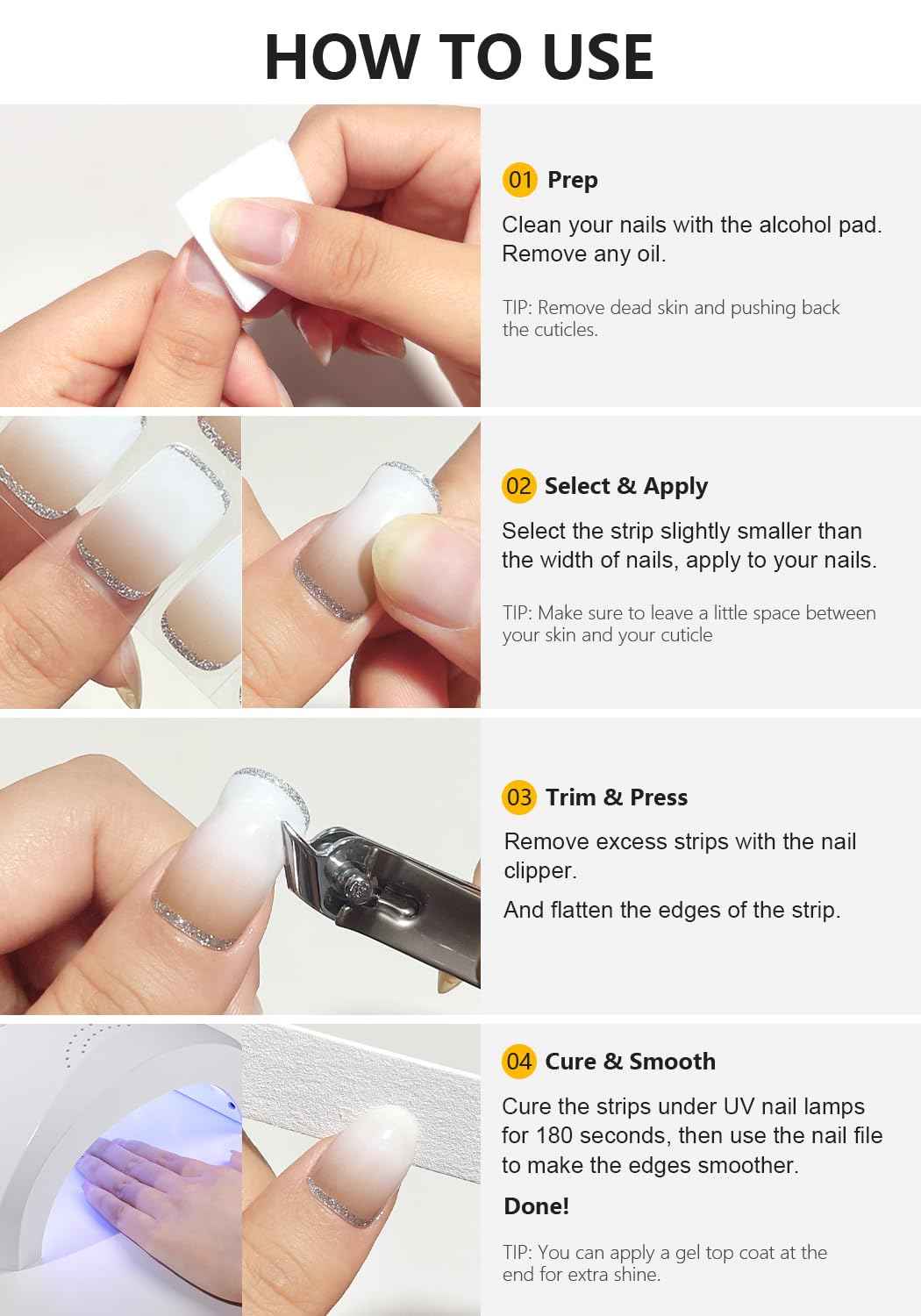 AutyaMee Semi Cured Gel Nail Strips (Mirror Purple), Chameleon, 20 Pcs Gel Nail Wraps, Stickers, Salon Quality, Long Lasting, Works with Any UV Lamps