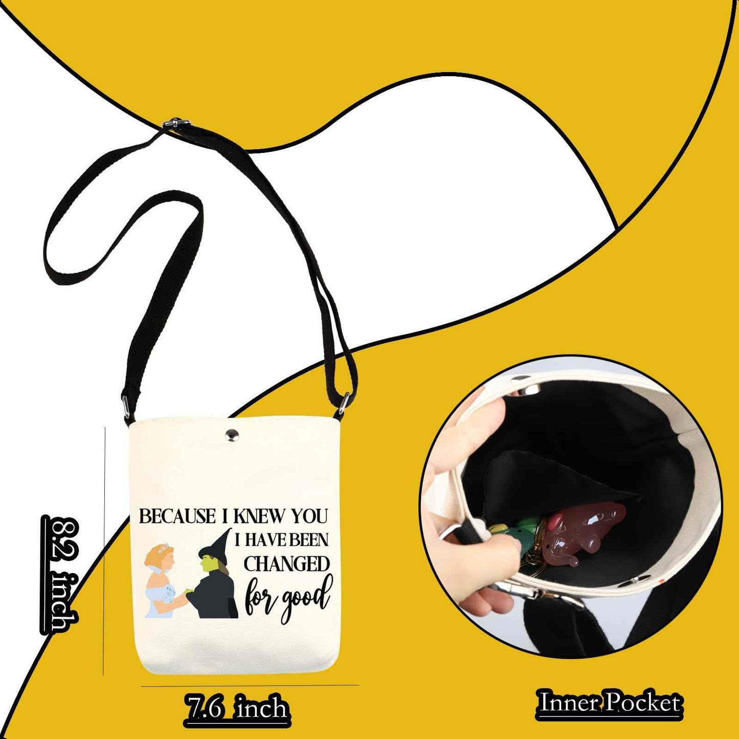 WCGXKO Musical Lover Gift for Best Friend Because I Knew You I Have Been Changed For Good Make Up Bag (Changed For Good XK)