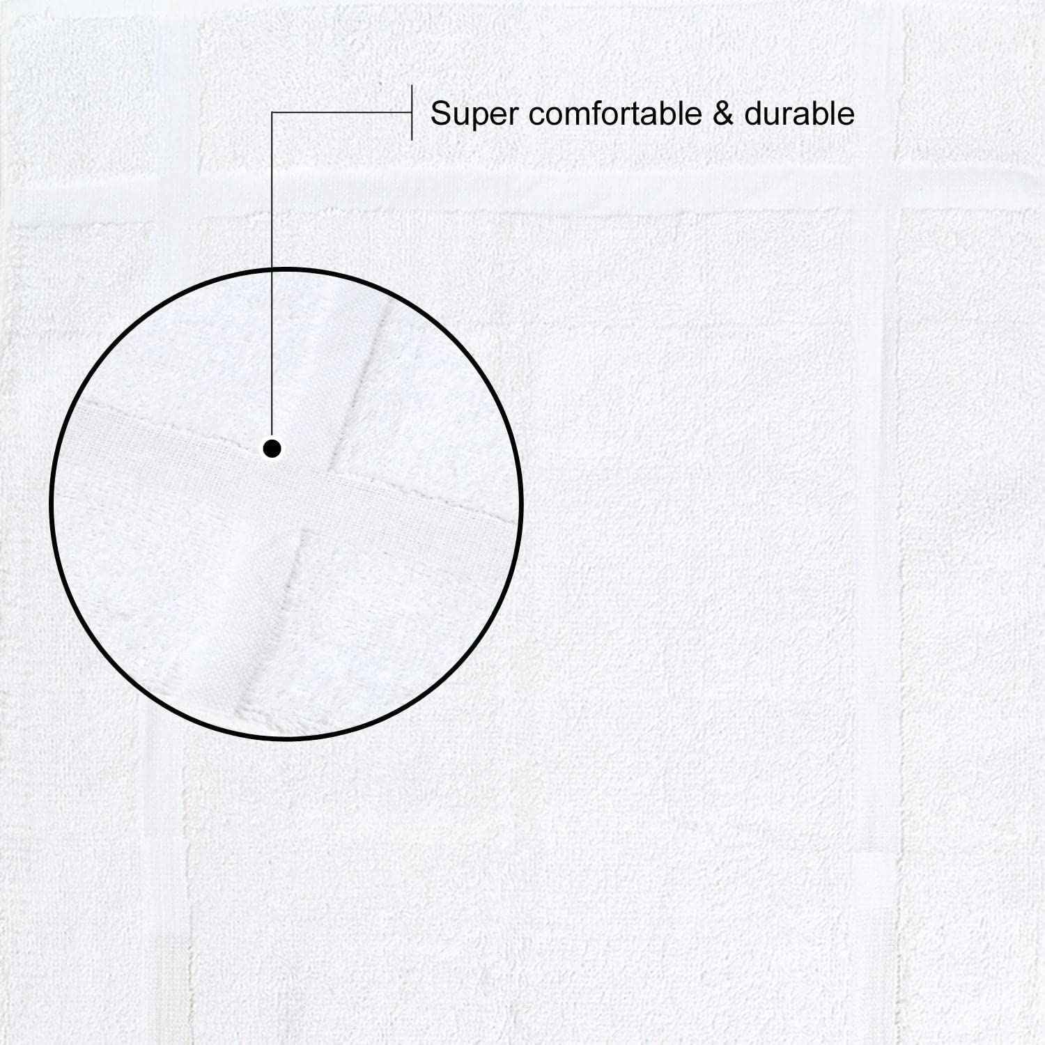 GOLD TEXTILES 12 Pack New Cotton Blend Economy White Hotel Bath Mat Towel (18x25 Inches) Light Weight Quick Drying & Machine Washable - Hotel Supplies Shower Bath Mat Towel