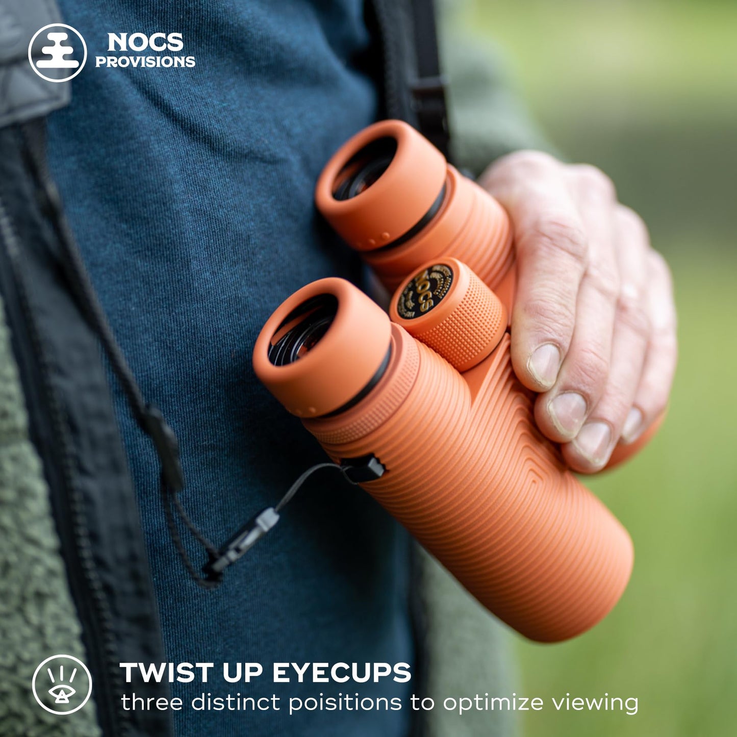 Nocs Provisions Pro Issue 10x42 Waterproof Binoculars, 10X Magnification, Phase Coated Bak4 Prism, Wide View Multi-Coated Lenses for Bird Watching, Wildlife Viewing & Stargazing - Carnelian Orange