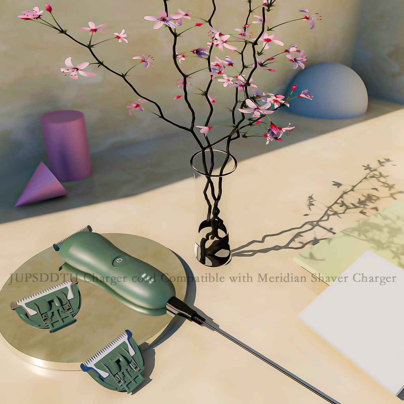 JUPSDDTH Replacement Cord for Meridian Grooming Charger | Power Cord for Meridian Shaver Charger | Adapter Charger Cable for Meridian Trimmer Charger