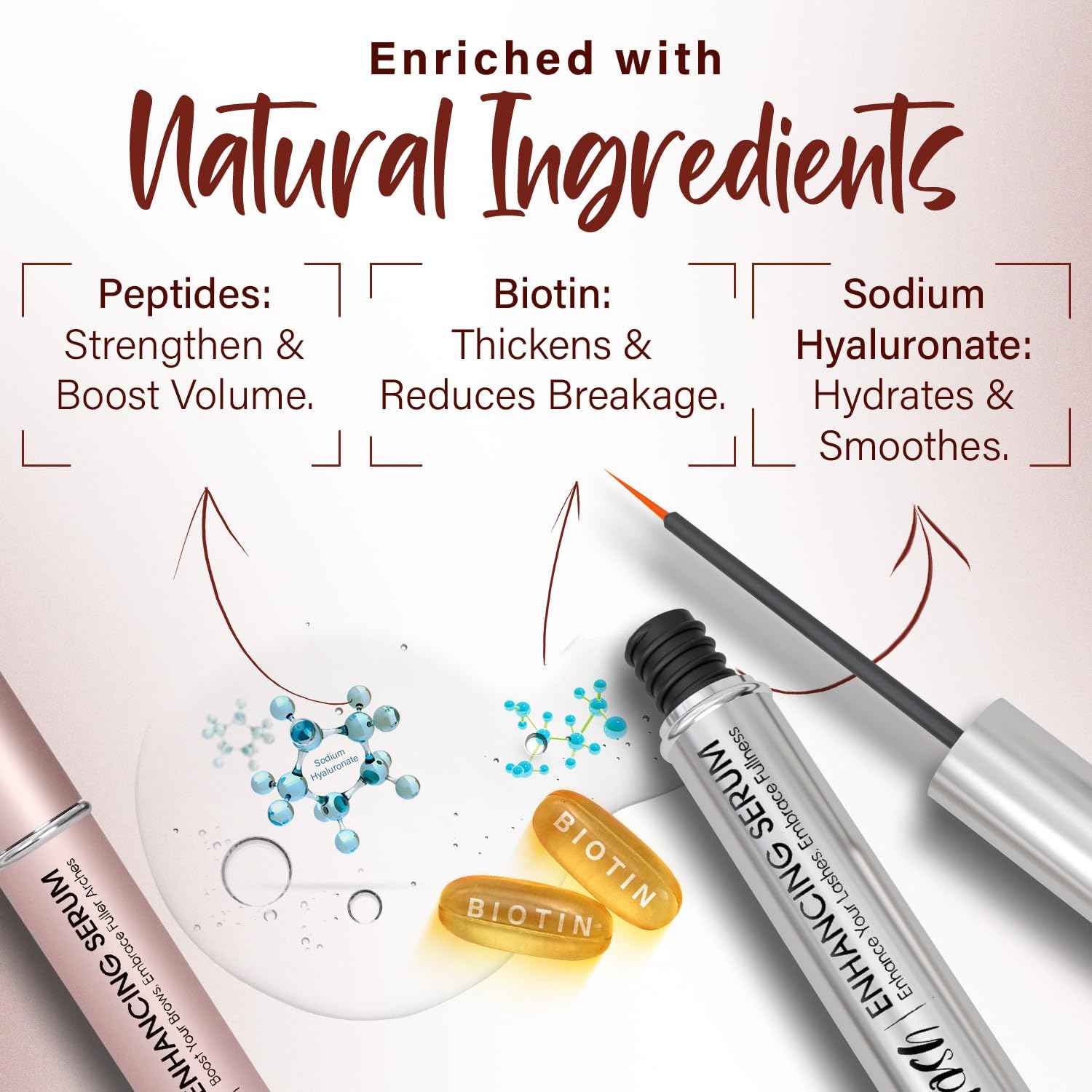 Herbishh Eyelash & Eyebrow Enhancing Serum – Nourishing Duo for Fuller-Looking Lashes & Brows, Safe for Lash Extensions, Fragrance-Free, Travel-Friendly Duo, 0.135 fl. oz each