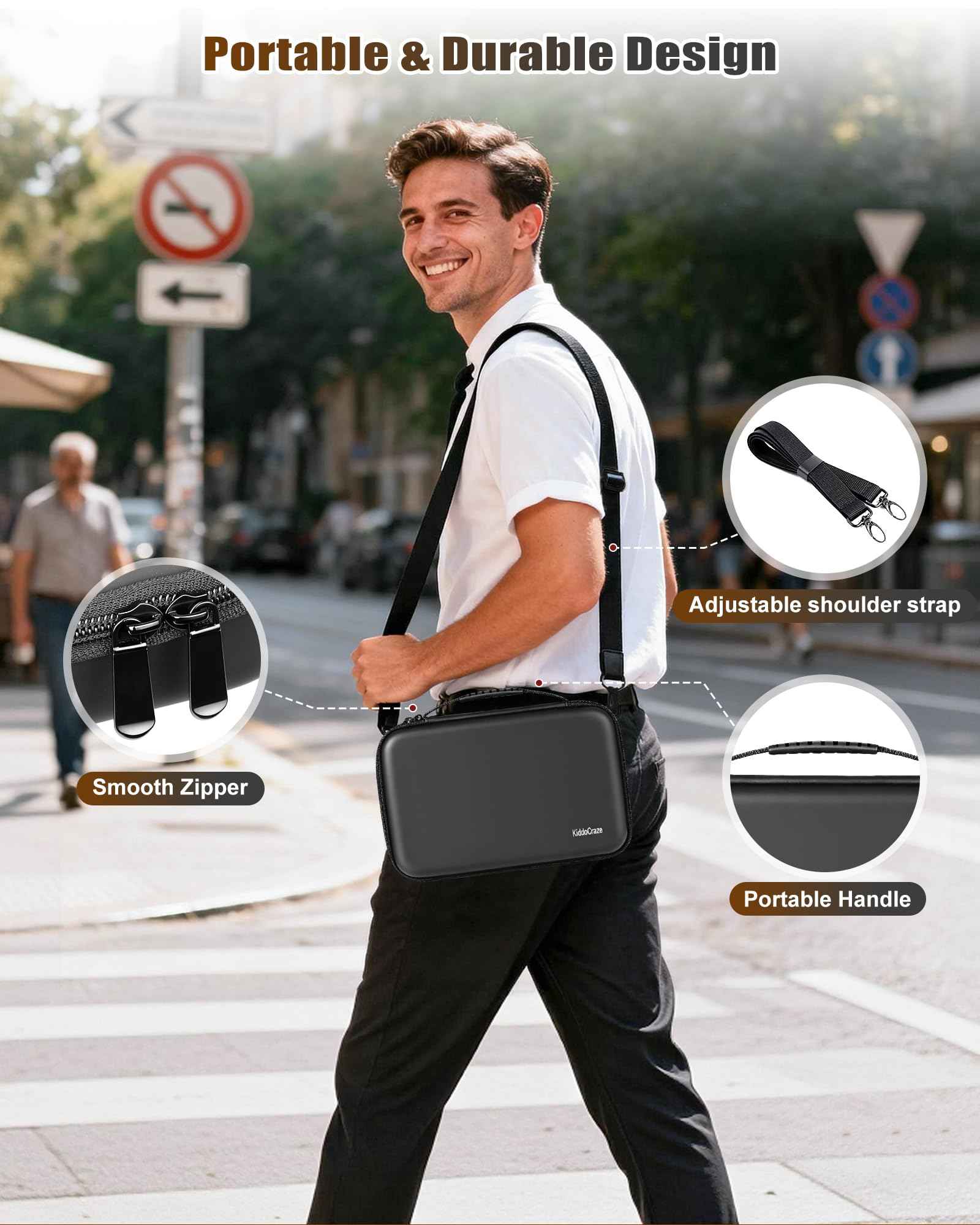 KiddoCraze Barber Bags for Hair Clippers and Supplies, Hair Cutting Barber Supplies Organizer Bag, Hair Trimmer Organizer for Men Razor Guard Grooming Kits (Case Only)