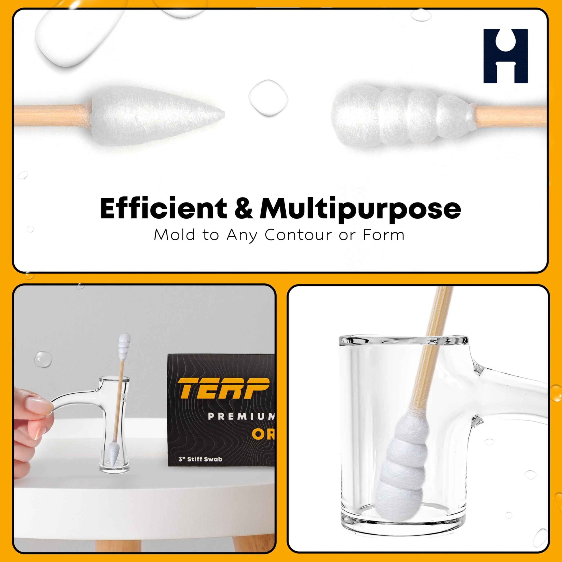 TerpTitans Original – Bamboo Cotton Swabs | Dual-Tip: Spiral for Maximum Absorption & Fine Point for Pinpoint Precision | Extra Strong, Lint-Free | 200 Count Box (800)