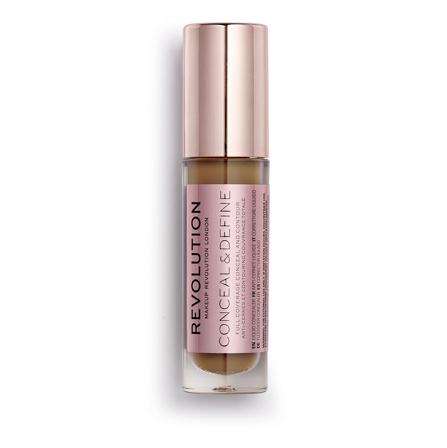 Makeup Revolution Conceal & Define Concealer, Full Coverage Makeup Concealer, Matte Finish & Long Wear,For Dark or Deep Skin Tones, Vegan, C13.2, 4ml