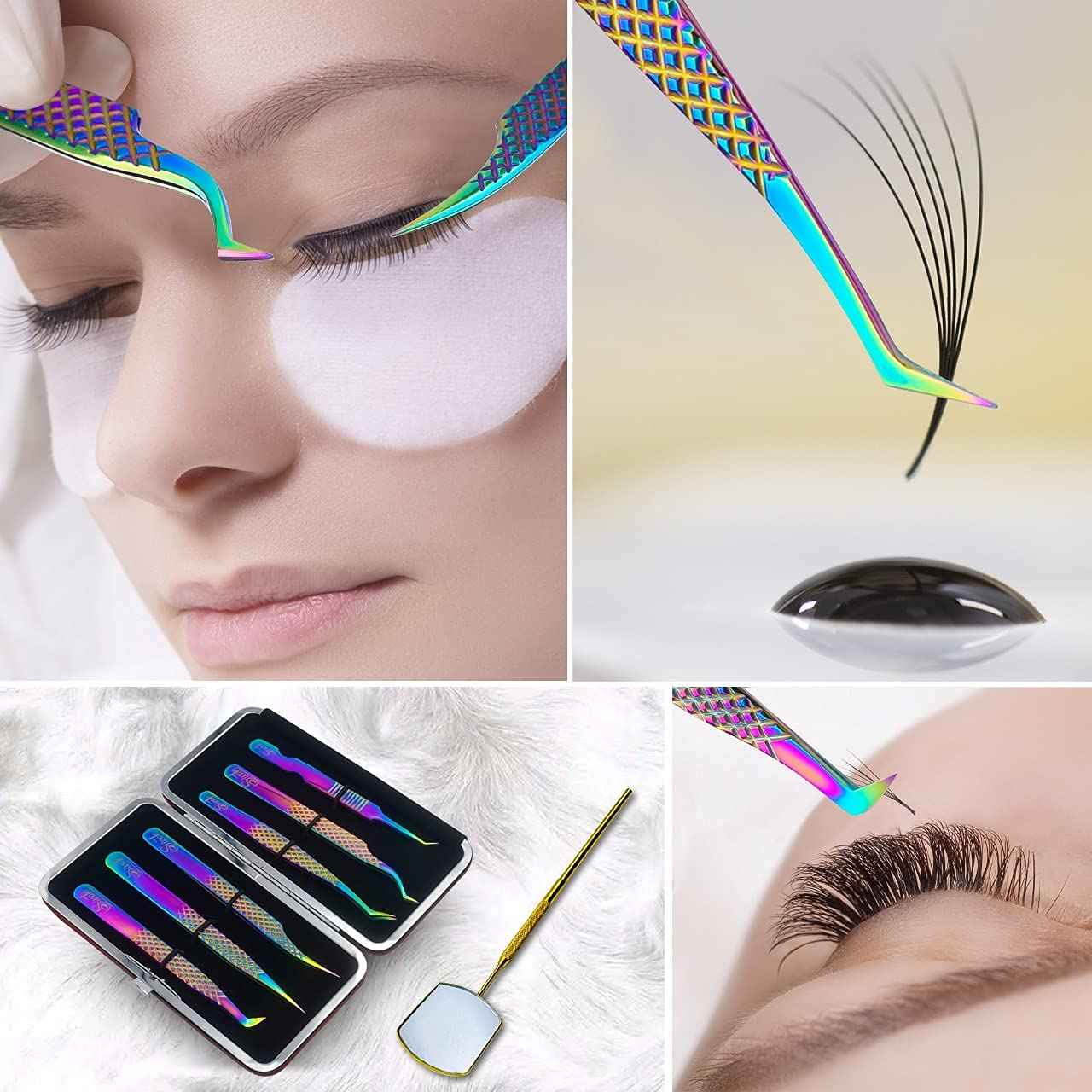 Professional Lash Tweezers + UPGRADED DESIGN Lash Mirror
