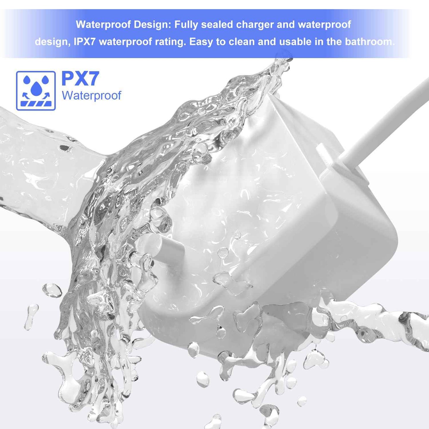 LIANSUM Charger Base Compatible with Philips Sonicare Electric Toothbrush HX6100, Flosser, HX9000/HX8000/ HX6000/HX3000 Series Portable Waterproof Travel Charging Power Cord