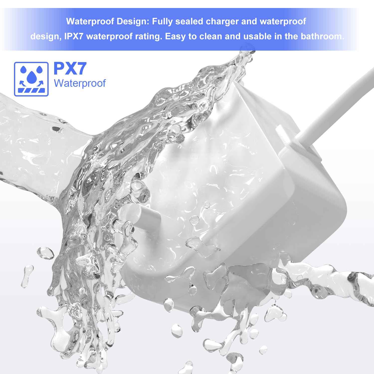 LIANSUM Charger Base Compatible with Philips Sonicare Electric Toothbrush HX6100, Flosser, HX9000/HX8000/ HX6000/HX3000 Series Portable Waterproof Travel Charging Power Cord