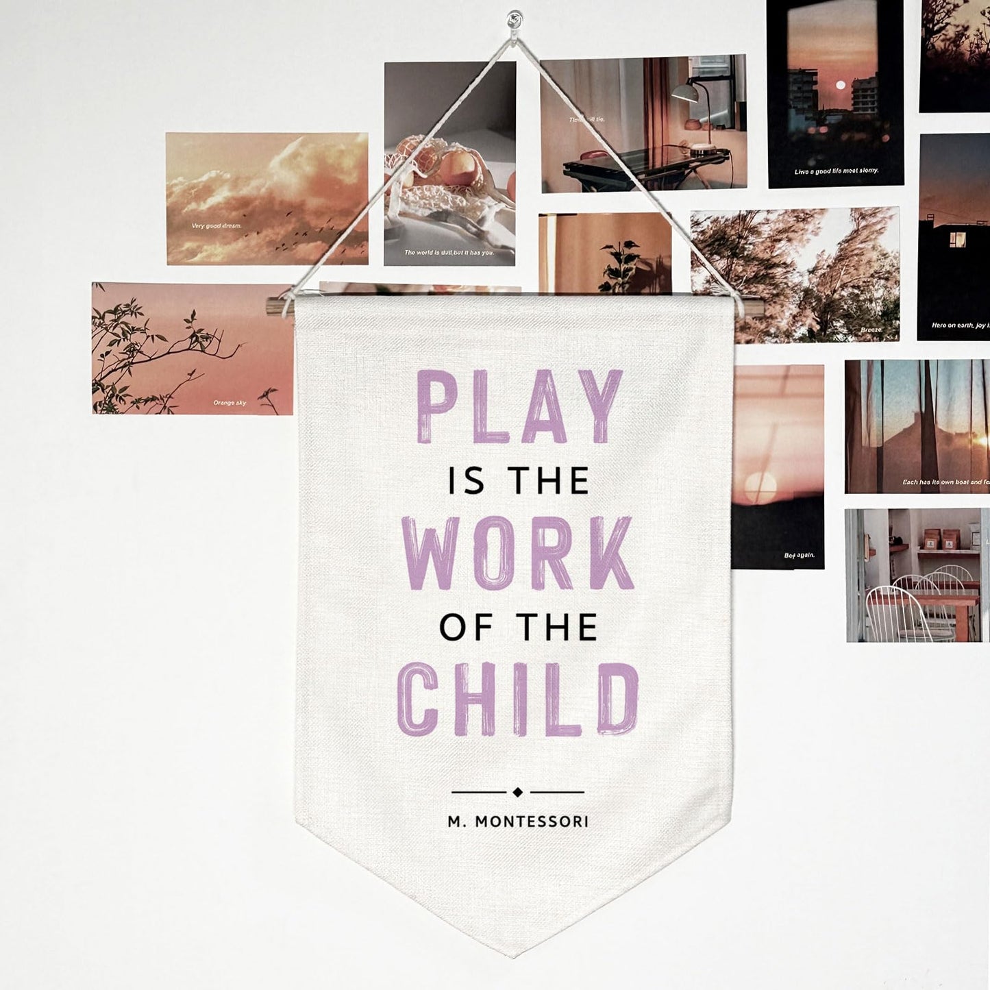 Play is the Work of the Child Kids Playroom Wall Hanging Banners Classroom Wall Decor Kids Reading Corner Decor Kids Room Wall Art