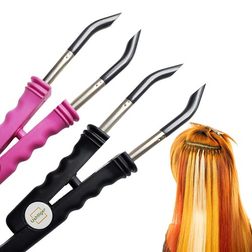 Ushtiger Fusion Extension Tools Hair Extension Connector Machine Pre Bonded Keratin Flat Tips Heat Connector Wand Iron Full Tool Kit Hot Fusion Iron Bonding For Diy And Salon Use K Tip Black