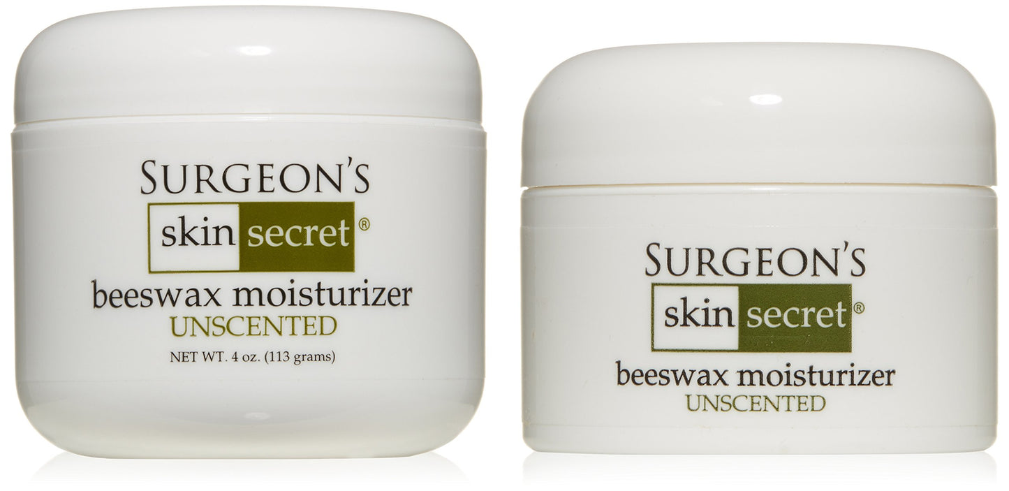 Surgeon's Skin Secret Beeswax Moisturizer 4oz. & 1oz. Jar (Combo Pack) - Unscented