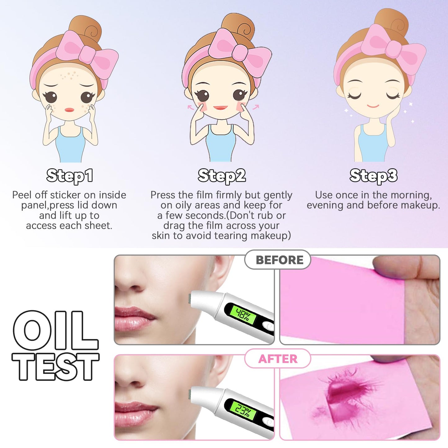 Oil Control Film Replacment for Clean & Clear Oil-absorbing Sheets 100 Sheets (Grapefruit Fragrance) Oil Blotting Sheets for Face,9% Larger,Makeup Friendly Handy Face Blotting Paper for Oily Skin