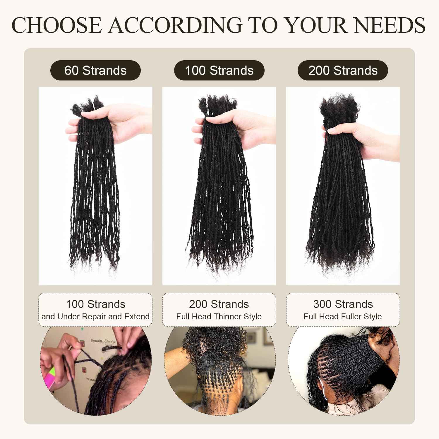 DAIXI Handmade Interlocking Sisterlocks Curly Tips 100% Real Human Hair Permanent Micro Locs Extensions Natural Looking Soft Dreadlocks Can Be Bleached and Dyed.(1B - 0.2cm, 8 Inch 30 Strands)