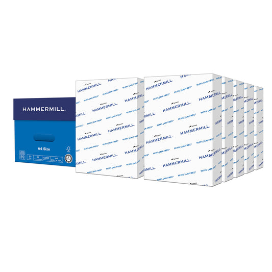 Hammermill A4 Paper, 20 lb Copy Paper (210mm x 297mm) - 10 Ream (5,000 Sheets) - 92 Bright, Made in the USA, 105500C