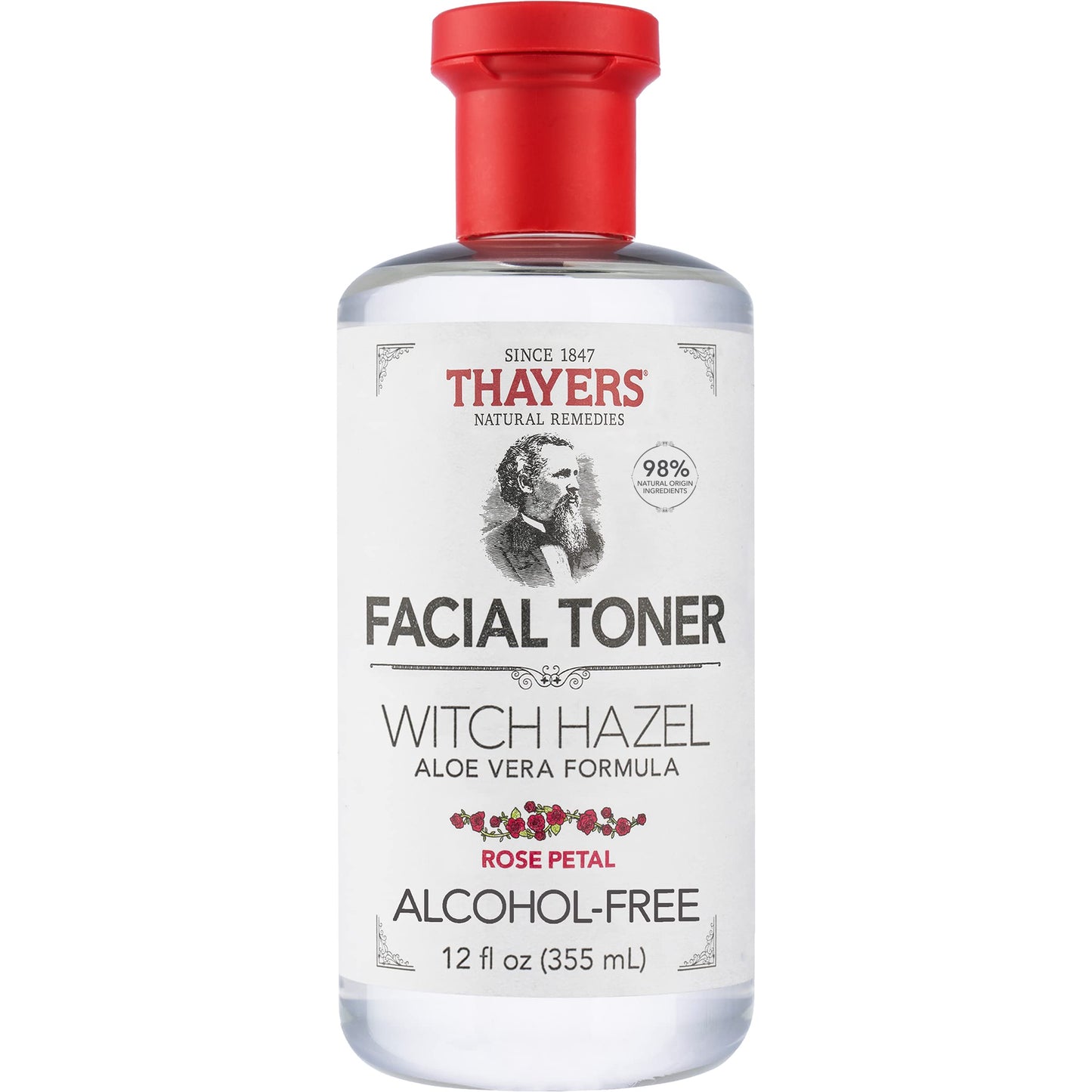 THAYERS Alcohol-Free, Hydrating Rose Petal Witch Hazel Toner with Aloe Vera, 12 Oz (Pack of 3)