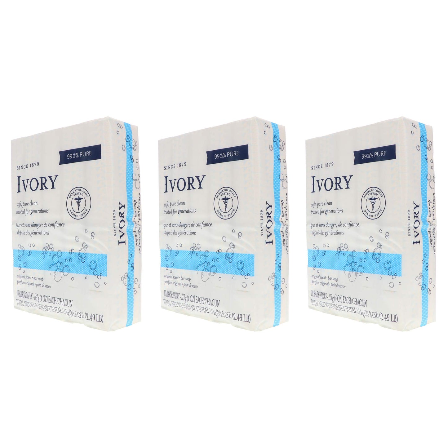 Ivory Soap, Original 4 oz Bars 10 ea (Pack of 3)