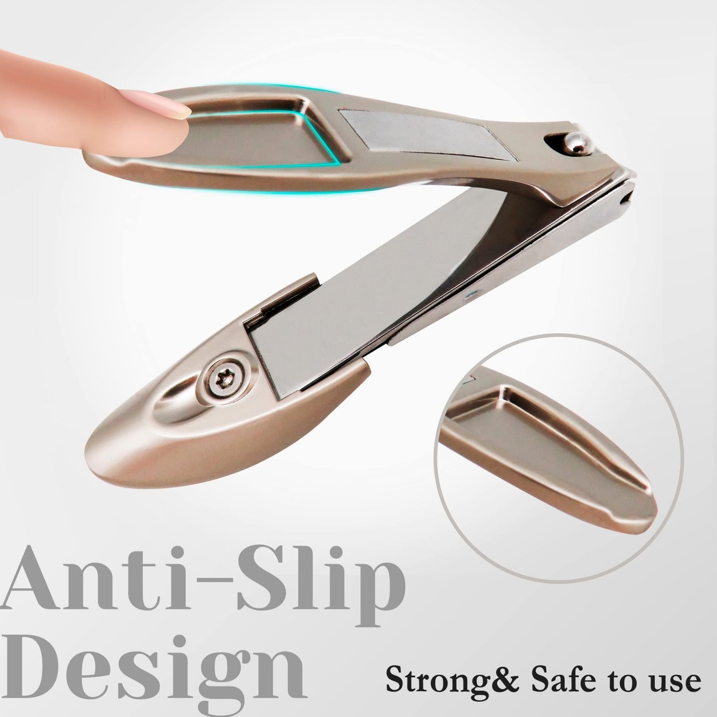 Nail Clippers with Nail File – Thick Nail Cutters Fingernails for Men Women with Catcher Acrylic Ingrown Toenails Professional Ultra Sharp No Splash SUNDEN