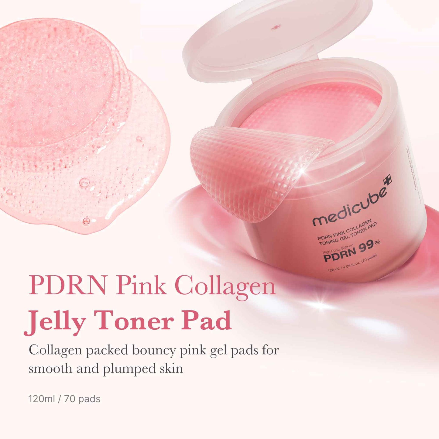medicube Pink PDRN Day & Night Care Duo: Salmon DNA PDRN Caffiene Overnight Wrapping Peel Off Facial Mask and Salmon DNA PDRN Pink Collagen Jelly Pad | Holiday Stocking Stuffers,