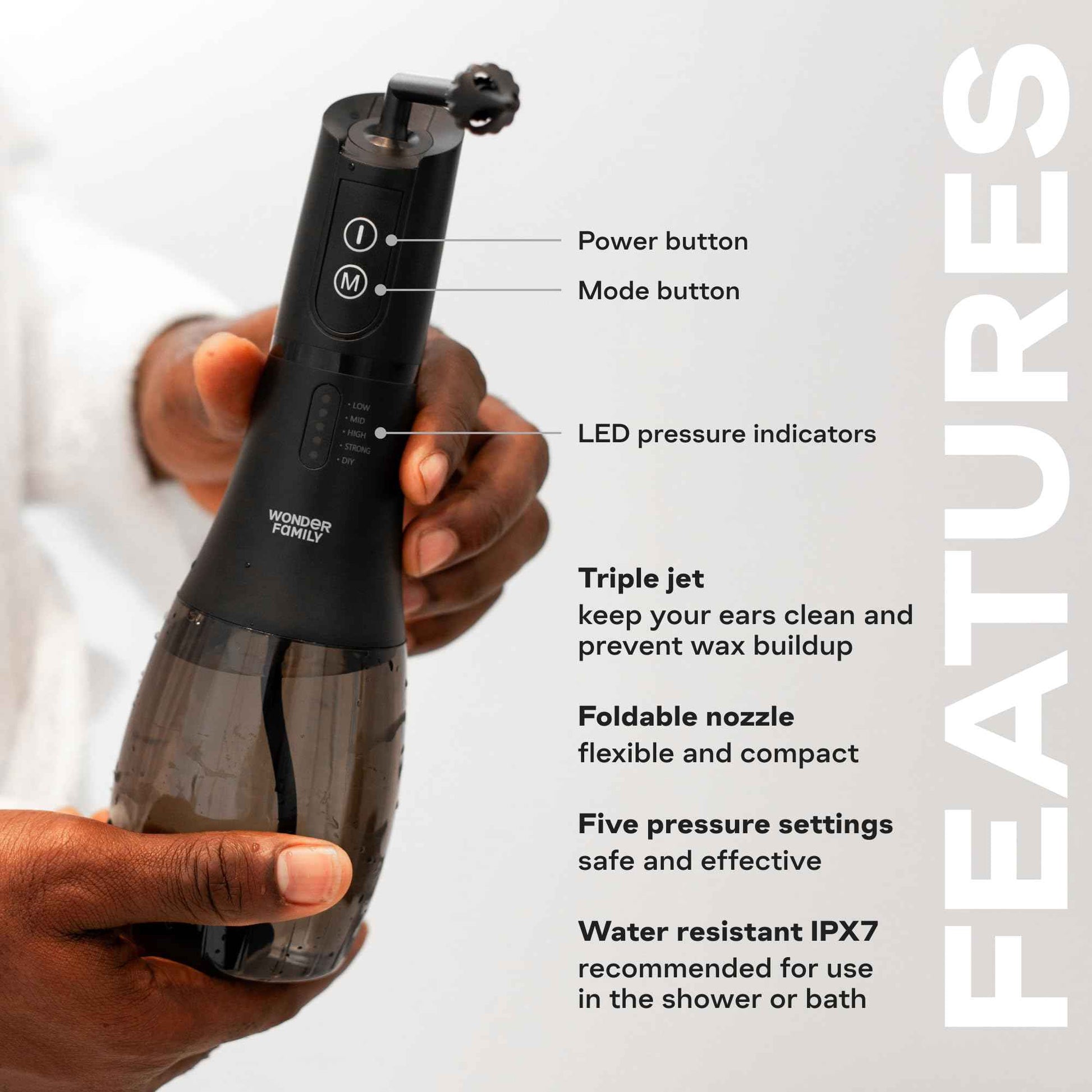 Electric Ear Wax Removal Kit for Adults - 5 Mode Electric Ear Cleaner and Earwax Removal Kit - 6 Nozzles