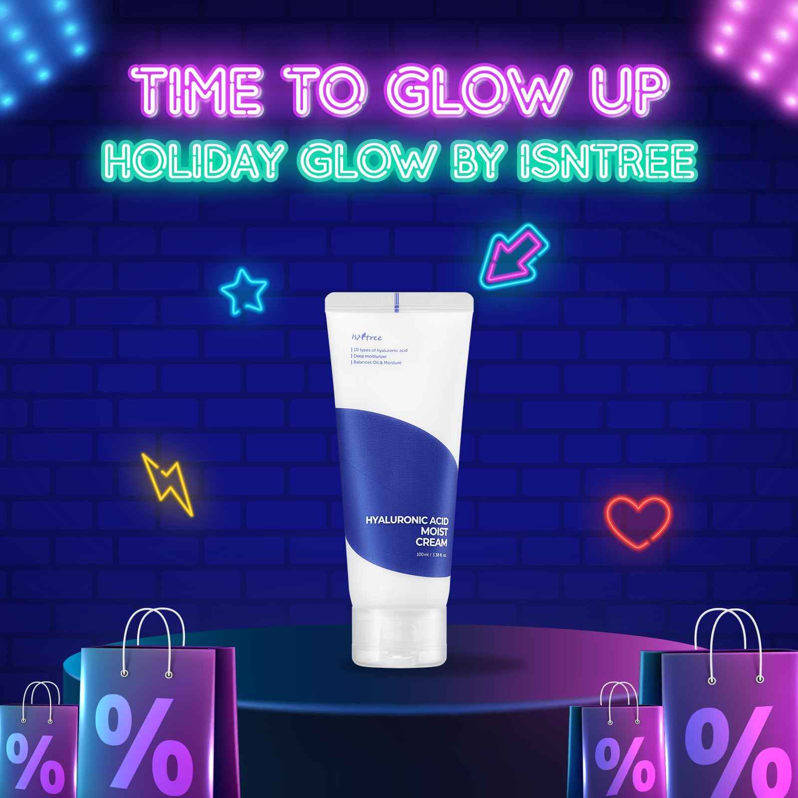 ISNTREE Hyaluronic Acid Moist Cream 100ml, 3.38 fl.oz | Korean Skincare | Deep Hydration for Dry Skin | Balances Oil & Moisture | Lightweight & Non-Greasy | Fragrance-Free