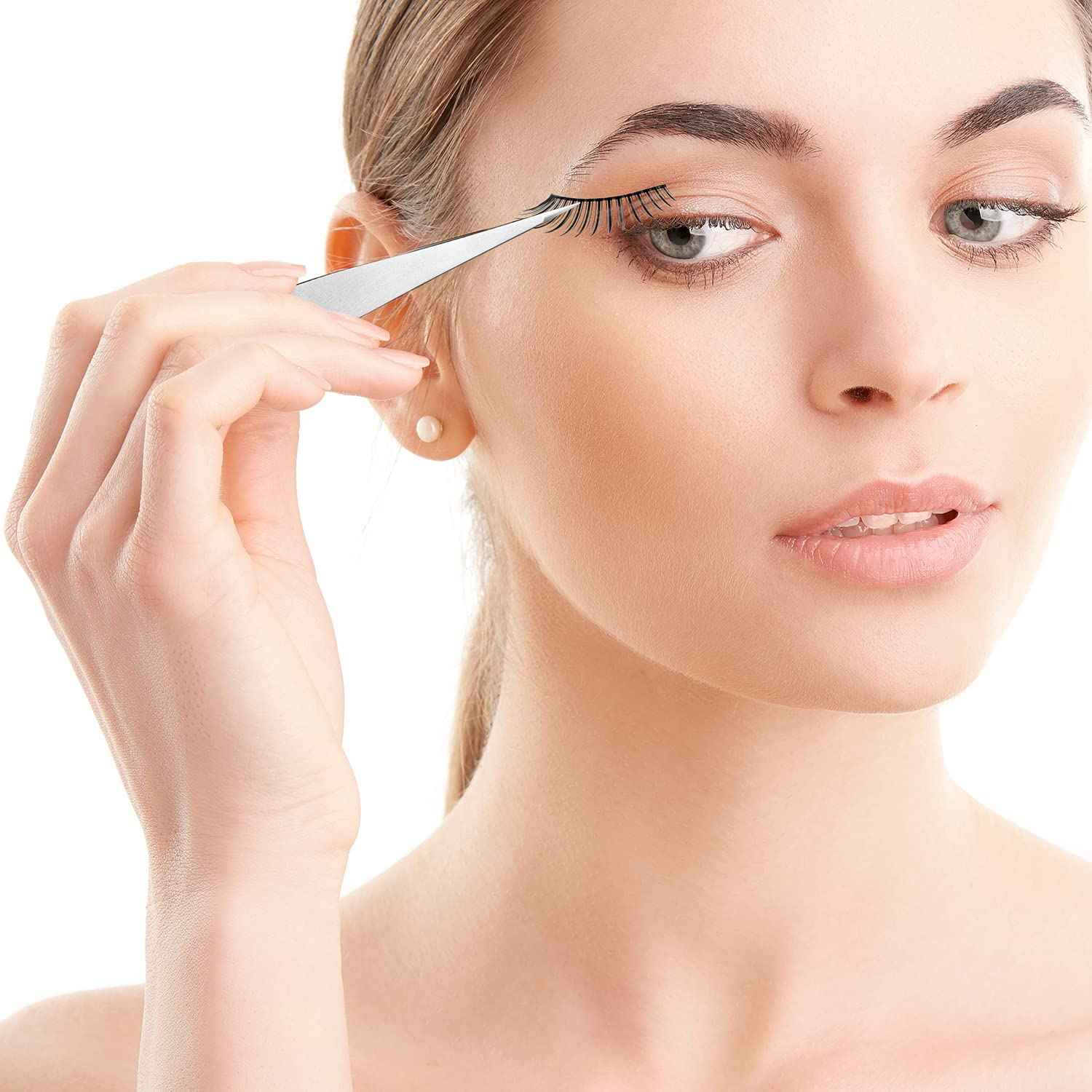 Velodios Pointed Tweezers for Women Facial Hair, Professional Stainless Steel Tweezers for Eyebrow, Chin Hair and Ingrown Hair Removal