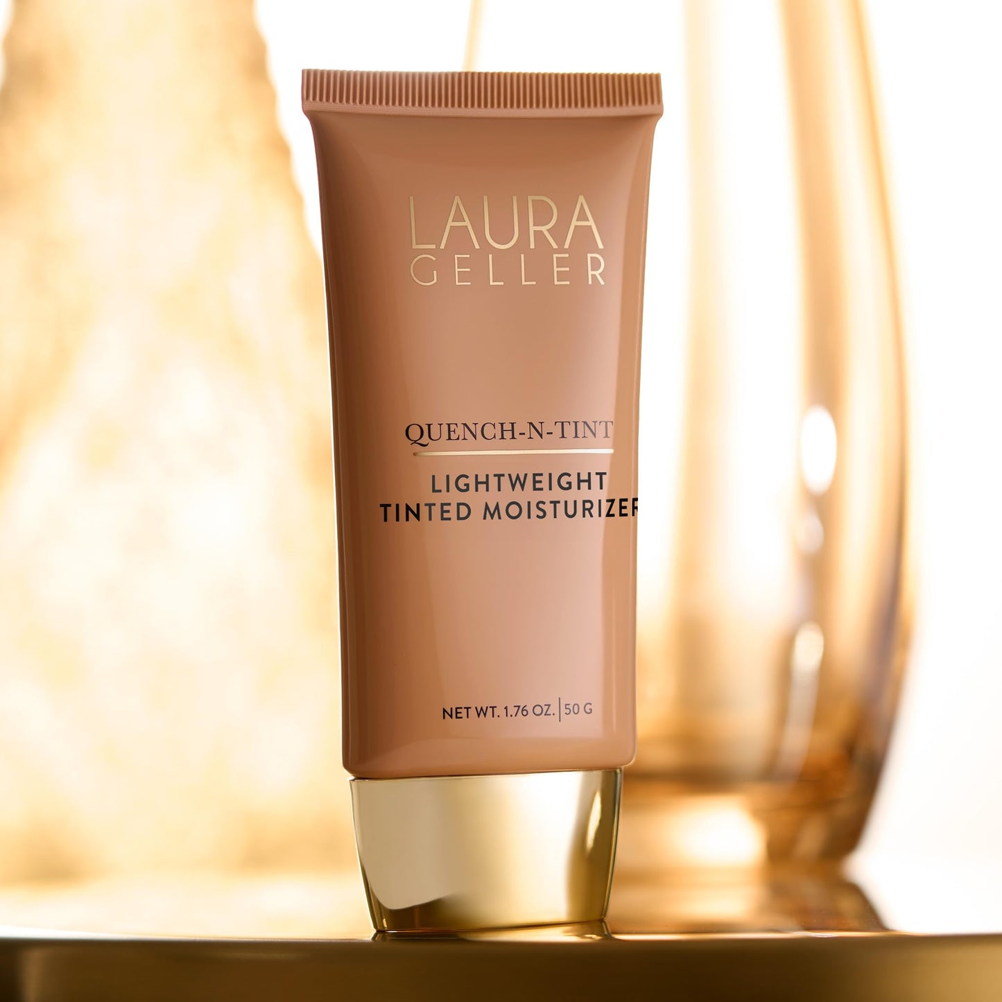 LAURA GELLER NEW YORK Quench-n-Tint Hydrating Foundation - Light - Sheer to Light Buildable Coverage - Natural Glow Finish - Lightweight Formula with Hyaluronic Acid