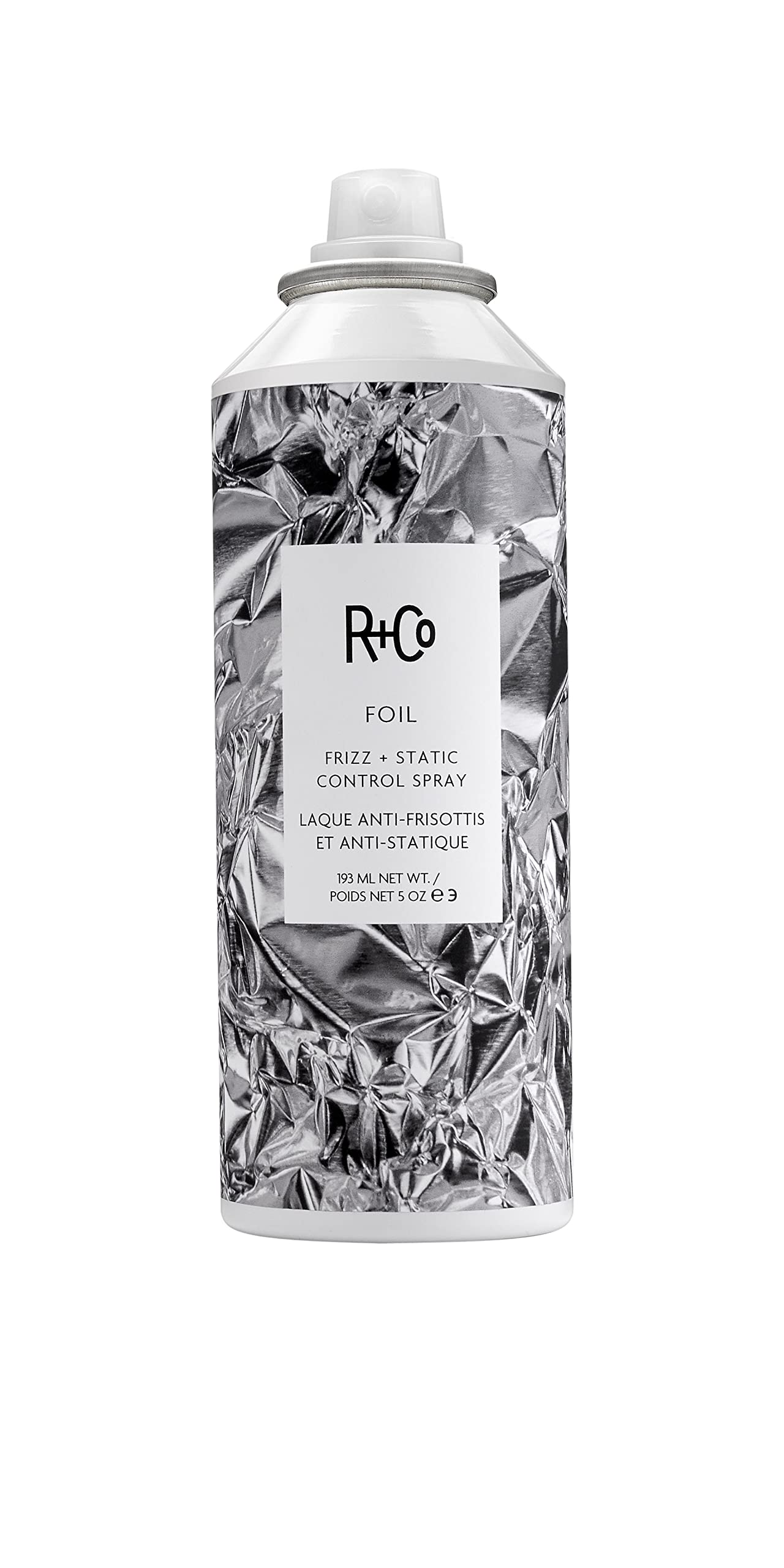 R+Co Foil Frizz & Static Control Spray | Tames Flyaways + Eliminates Frizz + Smoothes Hair | Vegan + Cruelty-Free | 5 Fl Oz