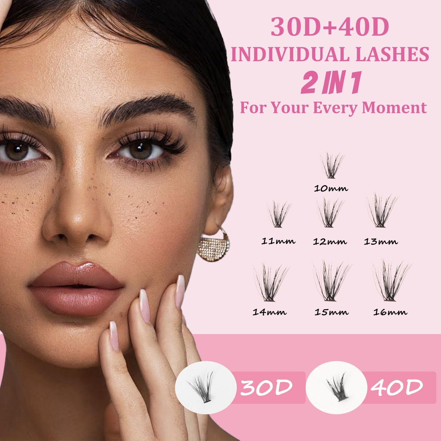 ISOOLU Lash Clusters Kit 480pcs DIY Lash Extension Kit Individual Eyelash Extension Kit,30D+40D 9-16mm with Cluster Lashes ，2pcs Bond and Seal，Lash Tweezers，Eyelash Brush.