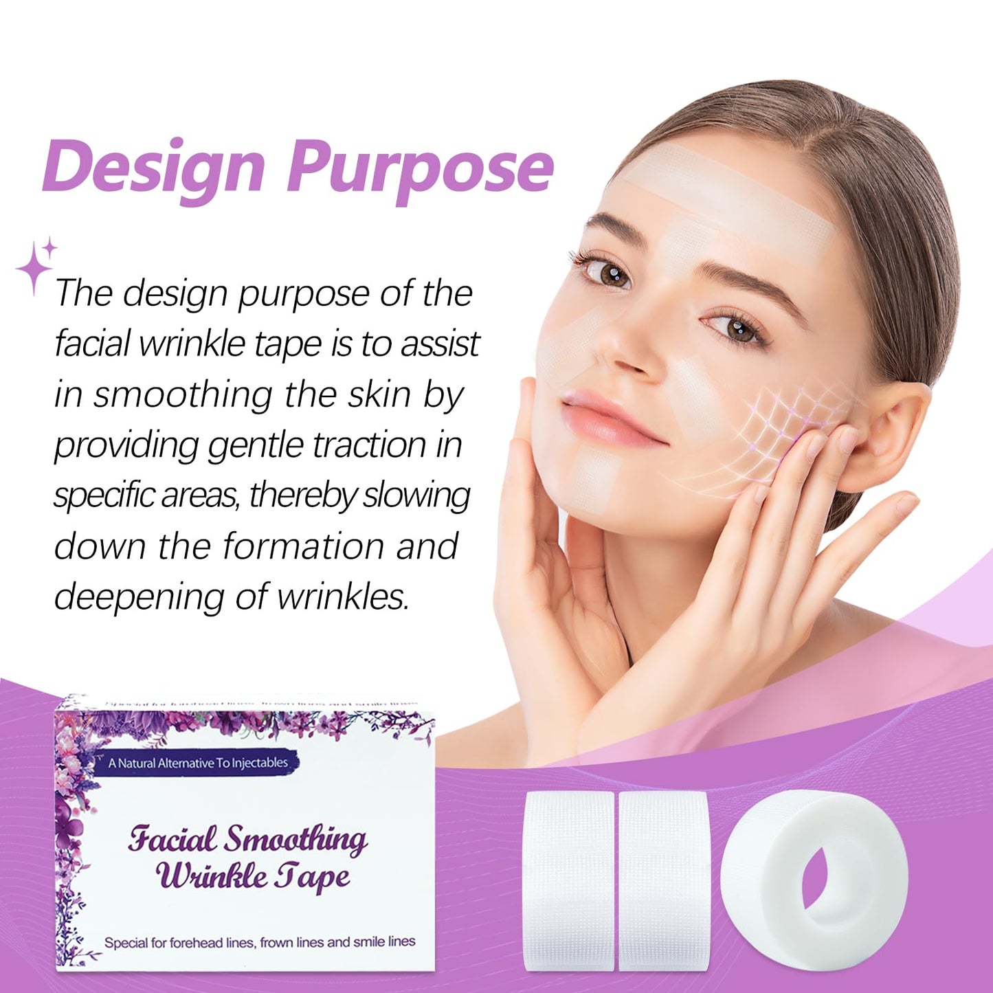 Face Tape Face Wrinkle Smoothing Tape Invisible Facial Wrinkle Patches 3Rollx10yards Repair Forehead Wrinkles 11's,Crow's Feet & Fine Lines,Help Prevent New Ones Freely to Tear Easy to Use