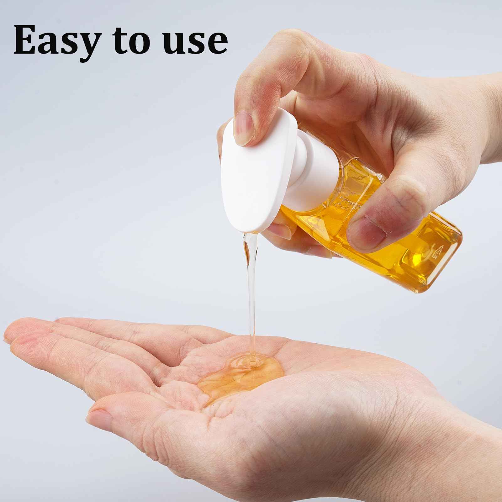 Hethyo Travel Bottles: Essential Toiletries Pack - 4x 3.7oz/110ml Empty Plastic Pump Bottles for Travel Shampoo, Conditioner & More