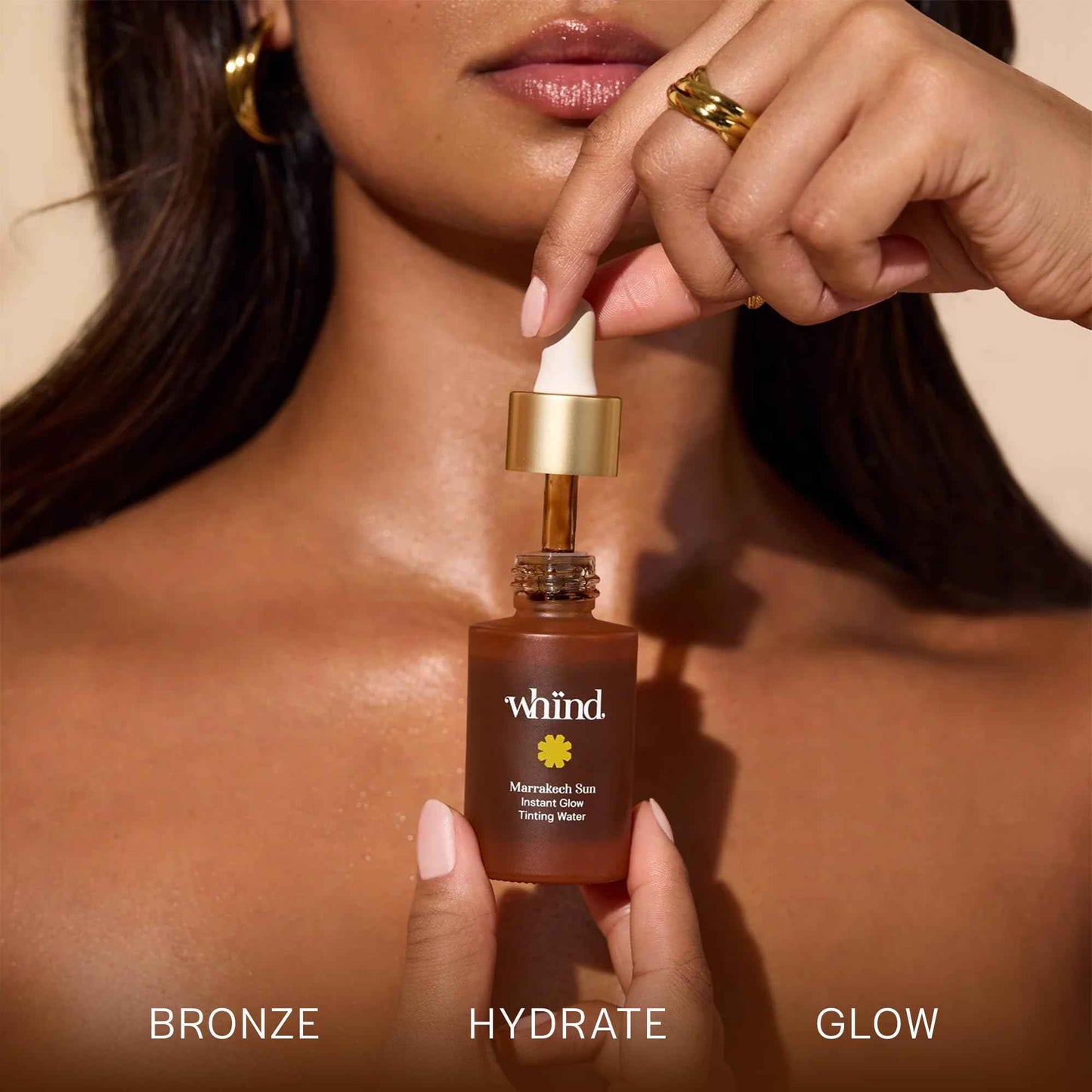 WHIND Marrakech Sun Tinting Water – Lightweight Self-Tanning Drops with Hyaluronic Acid & Glycerin for a Buildable Natural Glow – 30ml