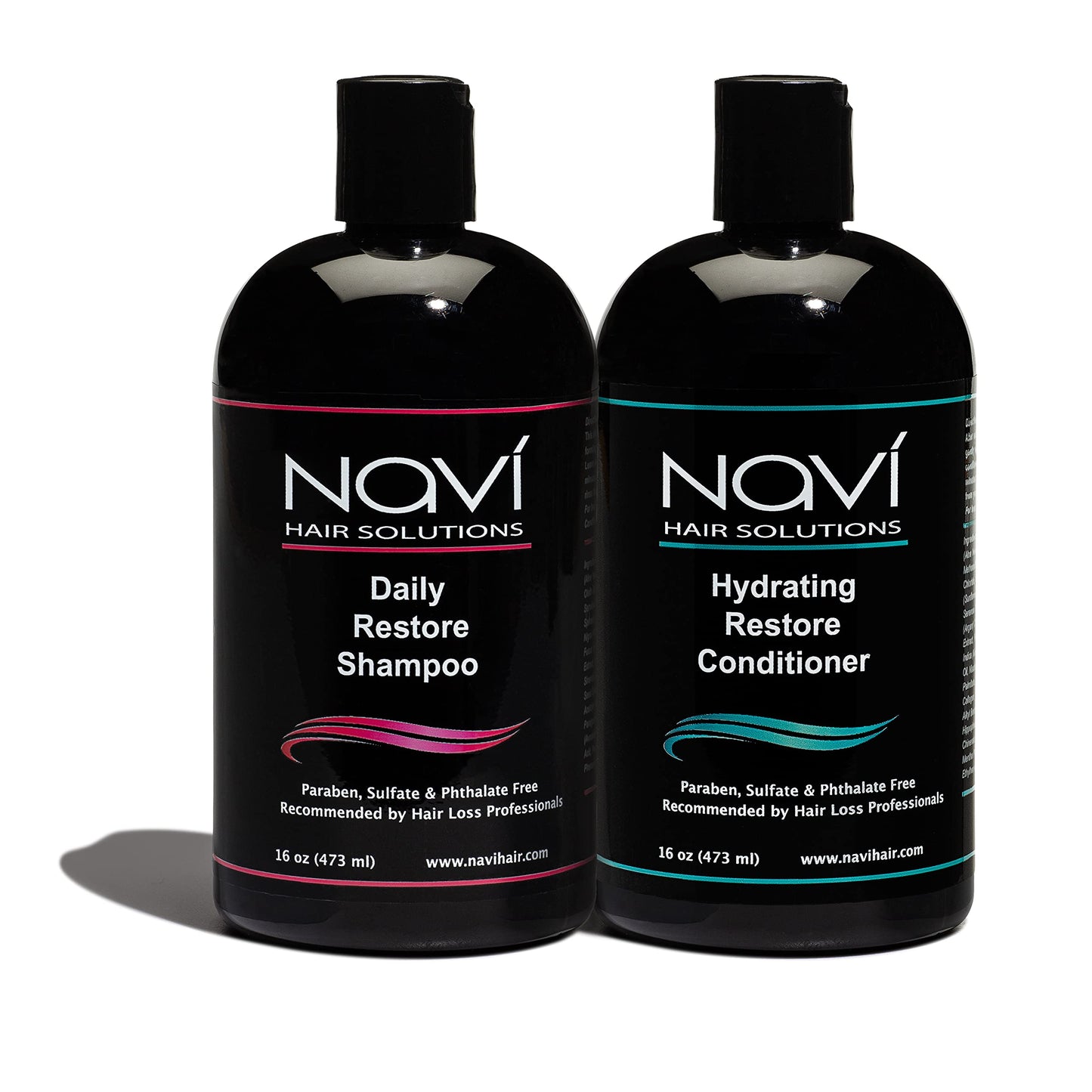 Navi Hair Growth Shampoo and Conditioner Set, Natural DHT Blocker for Thinning Hair and Hair Loss, Safe for Color Treated Hair, Sulfate Free, Hair Regrowth and Thickening for Men and Women, 2 x 16 oz